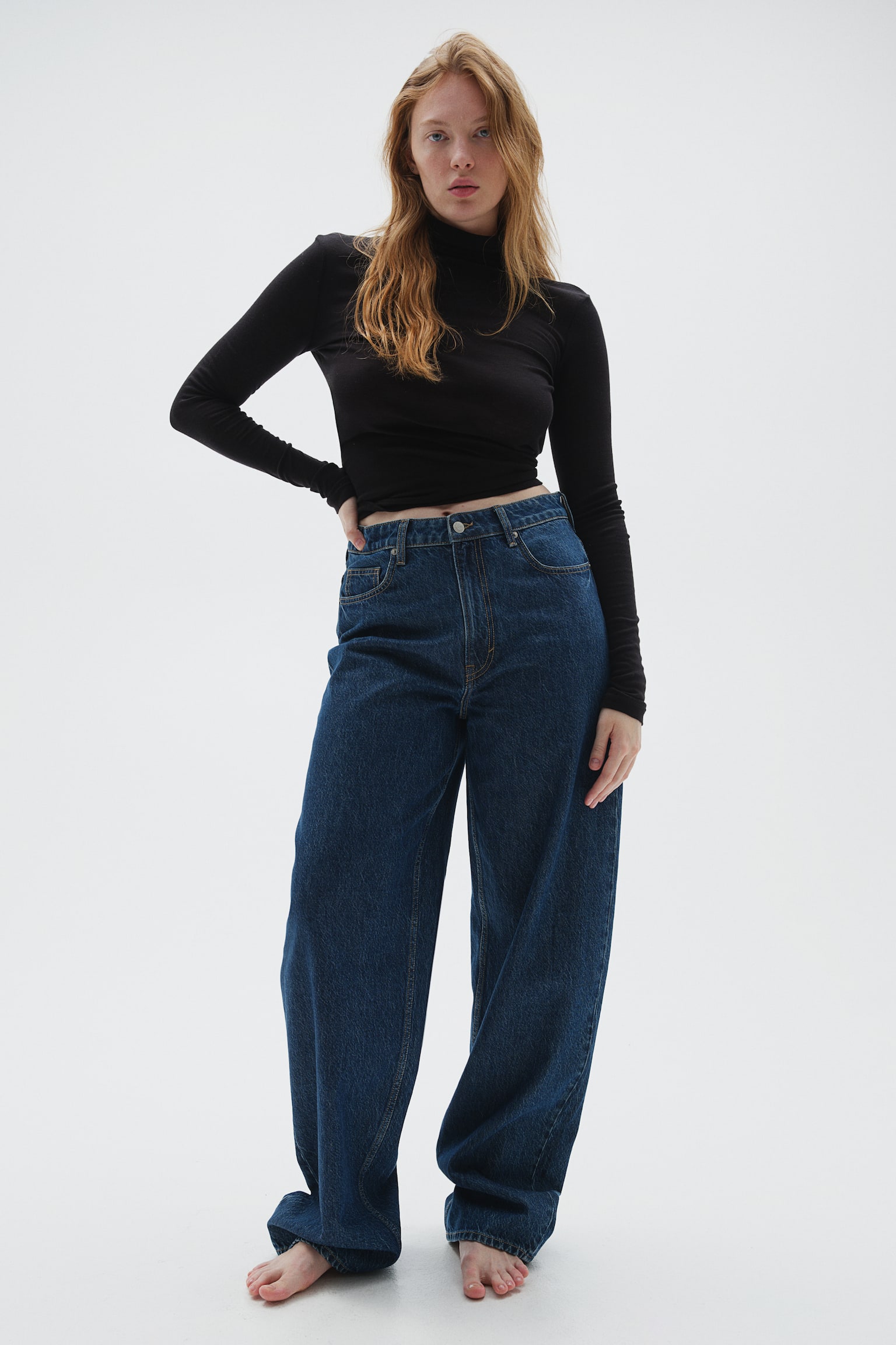 Curvy Fit Baggy High Jeans - Denim blue/Black - 1