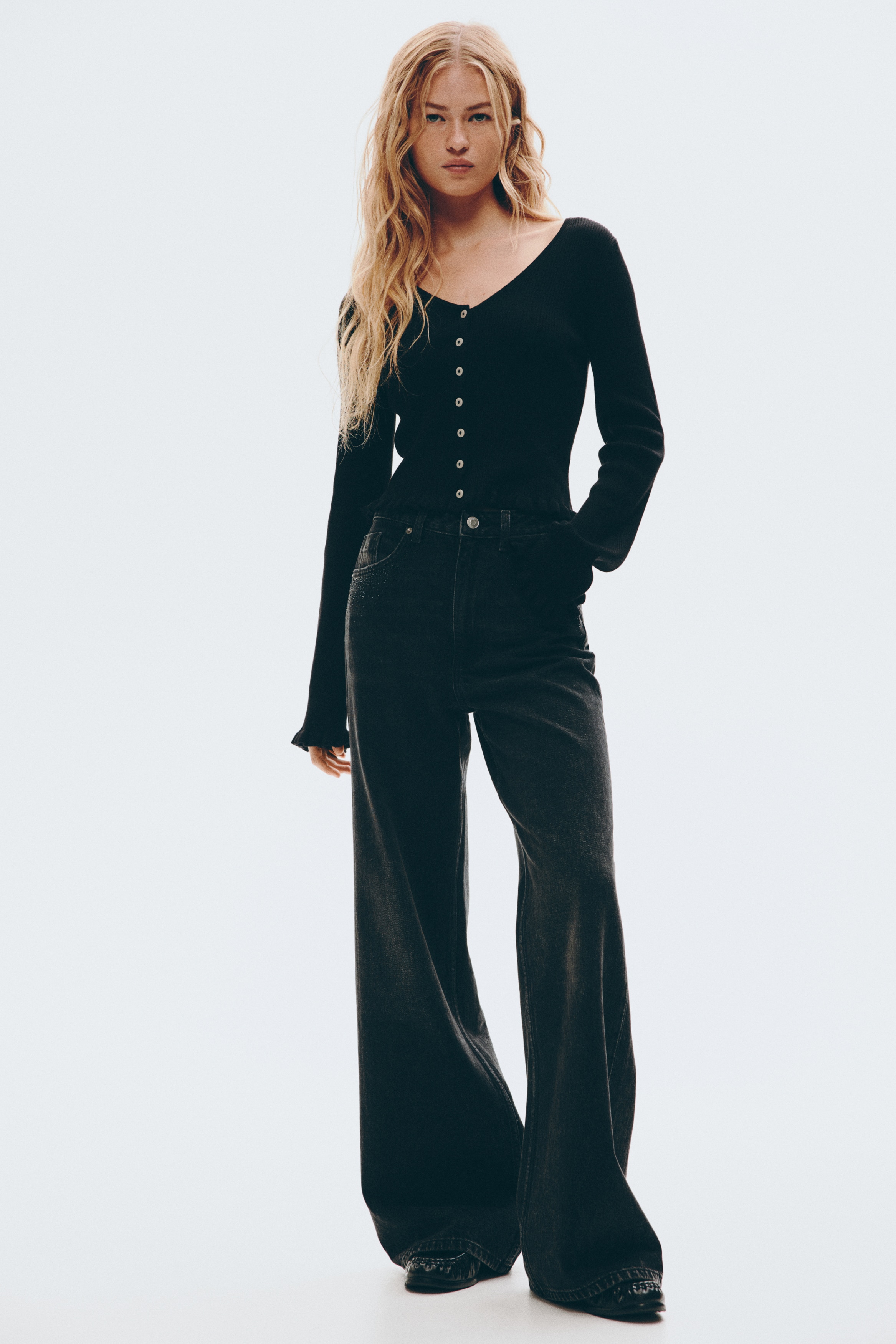 Frill-trimmed cardigan