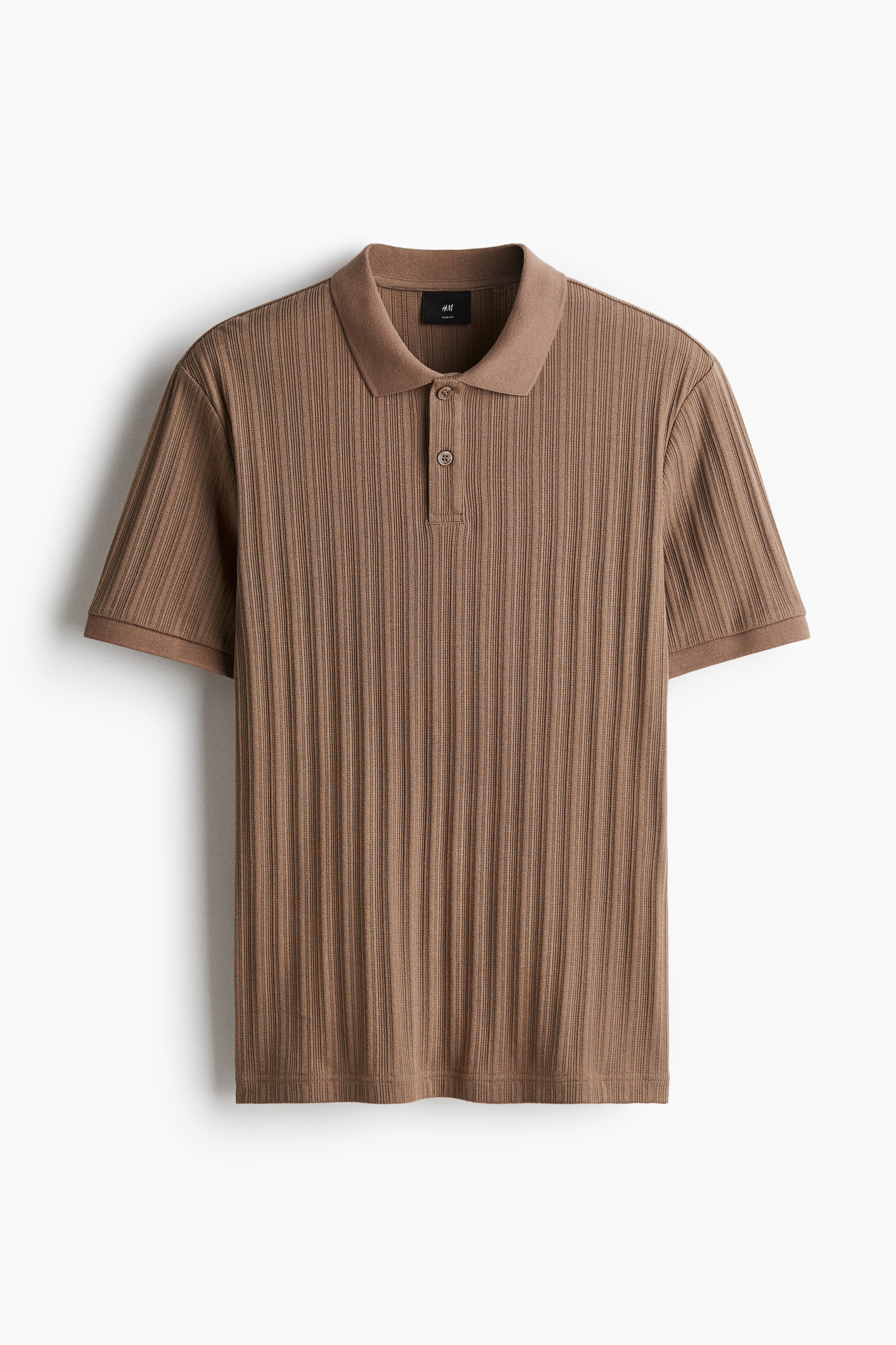 Slim Fit Textured jersey polo shirt - Dark beige/Navy blue/Burgundy/Cream/White/Light grey marl/Dark green/Cream/Black