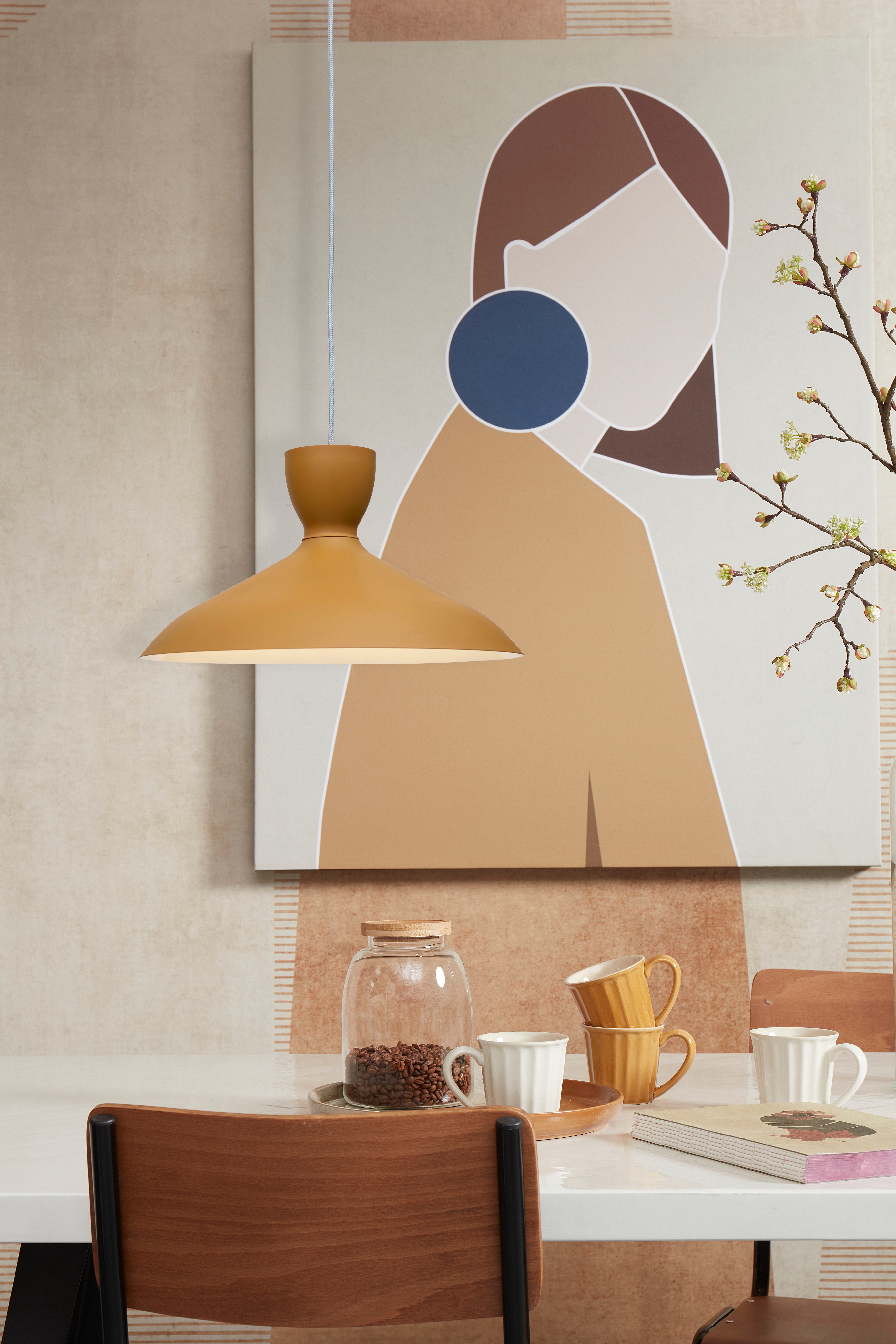 Hanover Hängelampe - Senf/Hellgrau