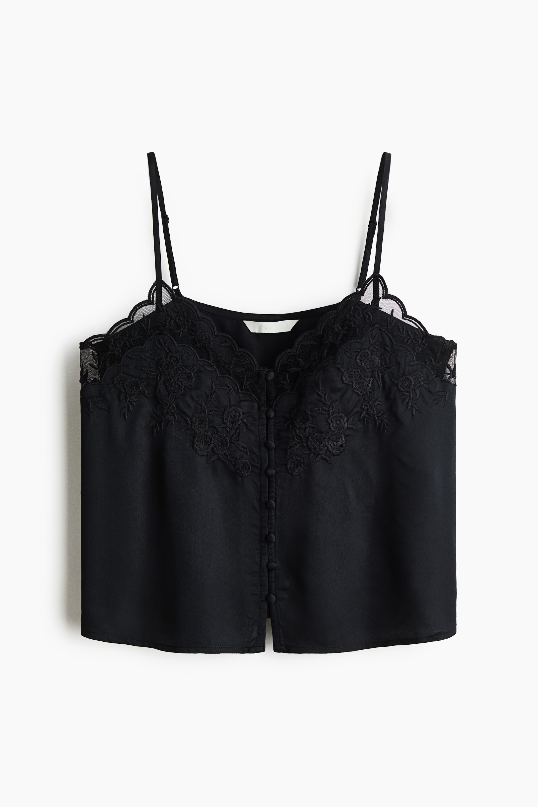 Vezi imaginea mai mare: Embroidered-detail viscose top - Negru - FEMEI | H&M RO 1