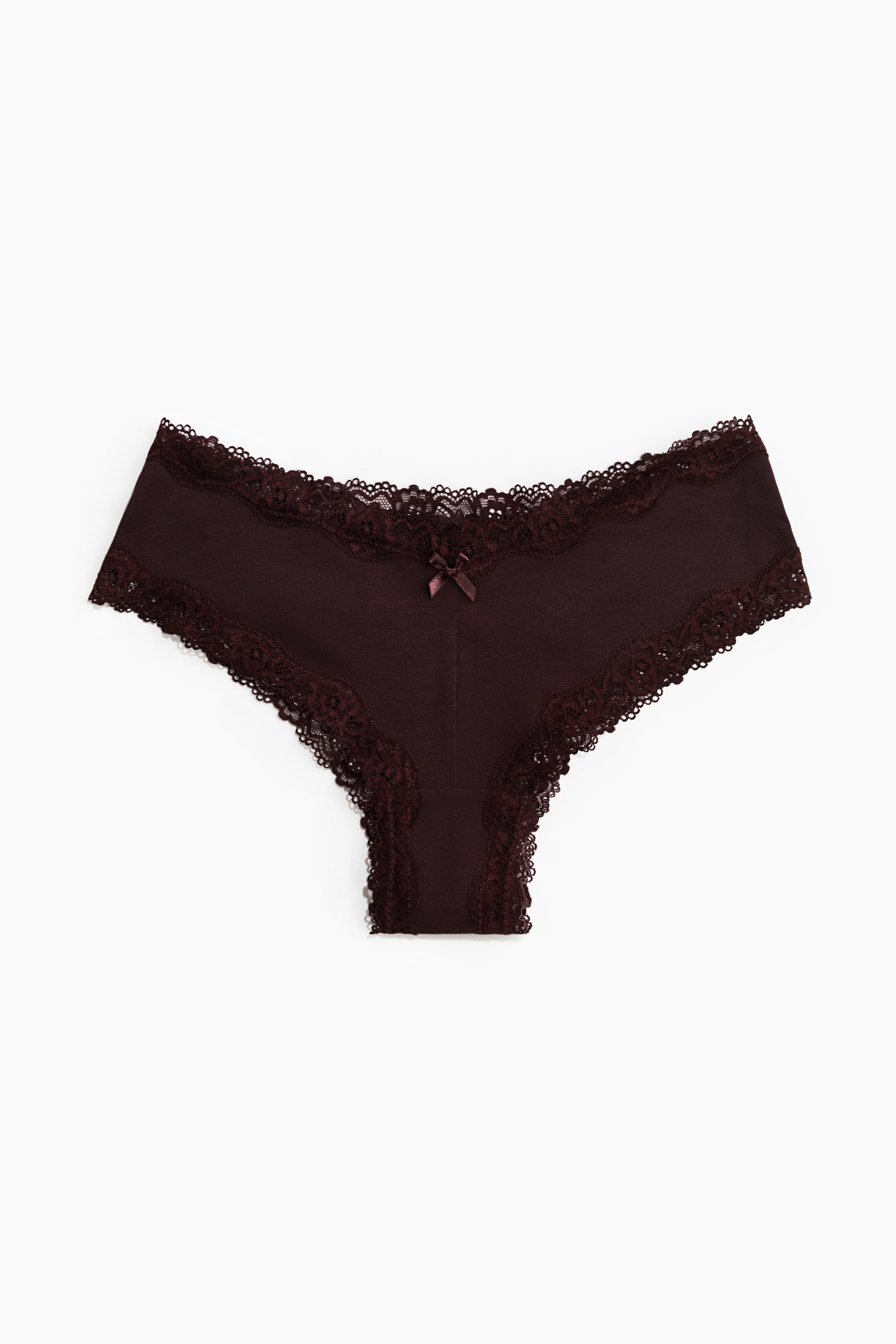 Zobrazit větší obrázek: Kalhotky hipster z bavlny a krajky 5 kusů - Mole marl/Burgundy/Light pink - ŽENY | H&M CZ 2