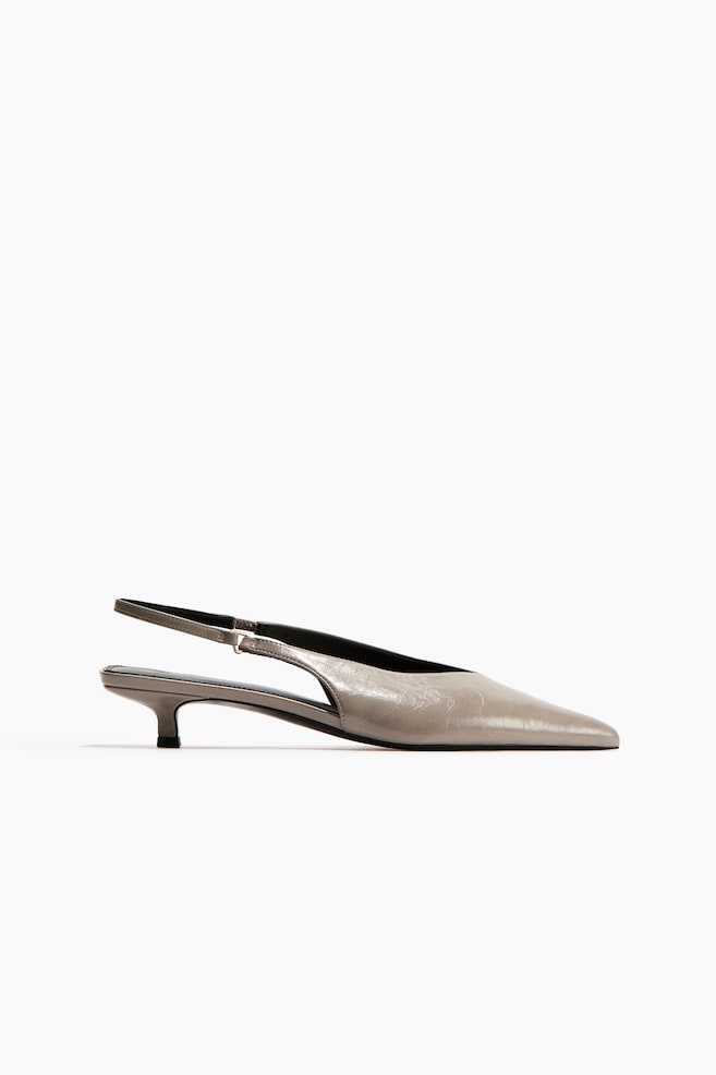 Escarpins à bride arrière avec talon kitten heel - Taupe - 1