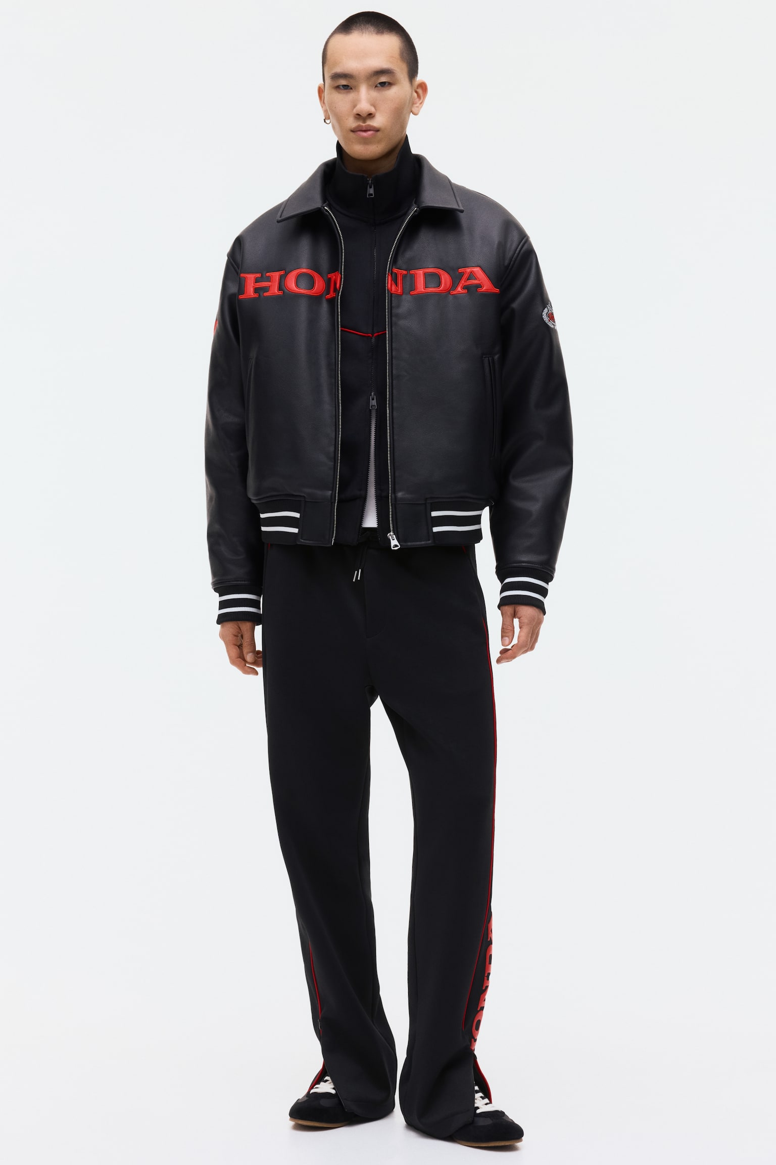 Joggpants in Relaxed Fit-Schwarz/Honda - 4