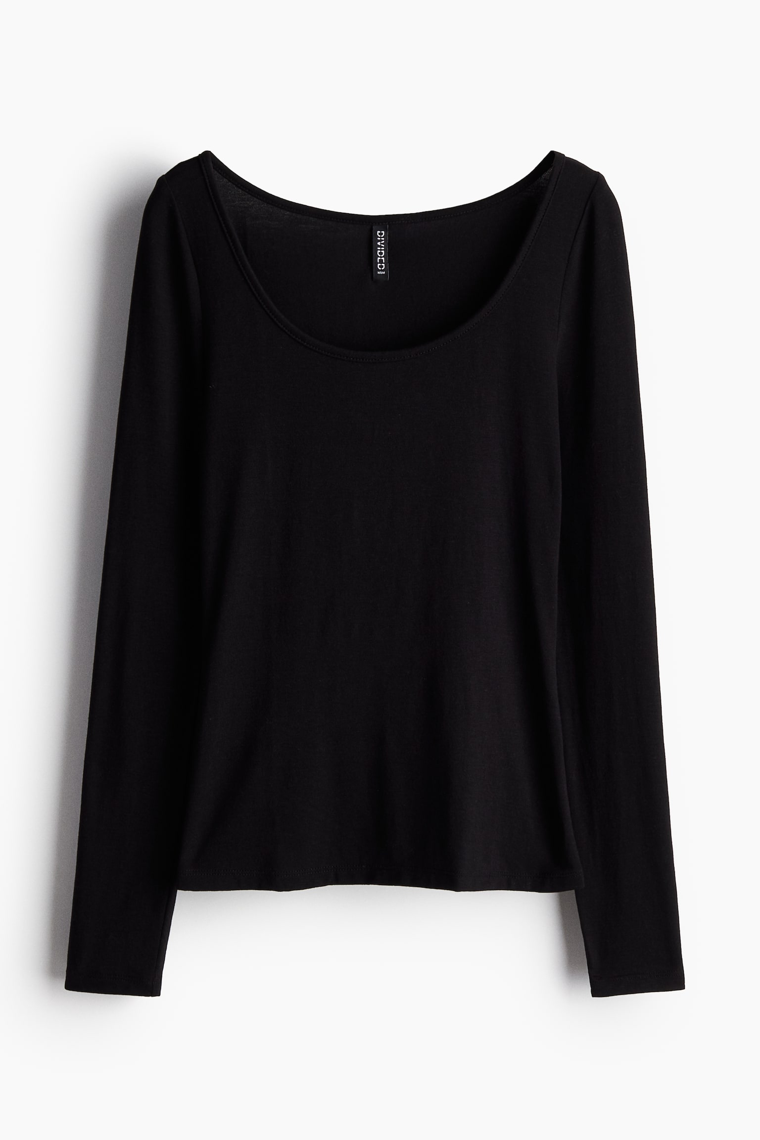 Scoop-neck top - Black/Dark grey marl/White/Light pink - 2