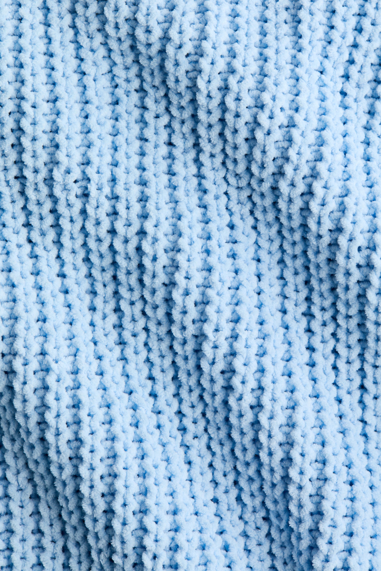 Chenille-knit jumper - Blue/Cream - 2