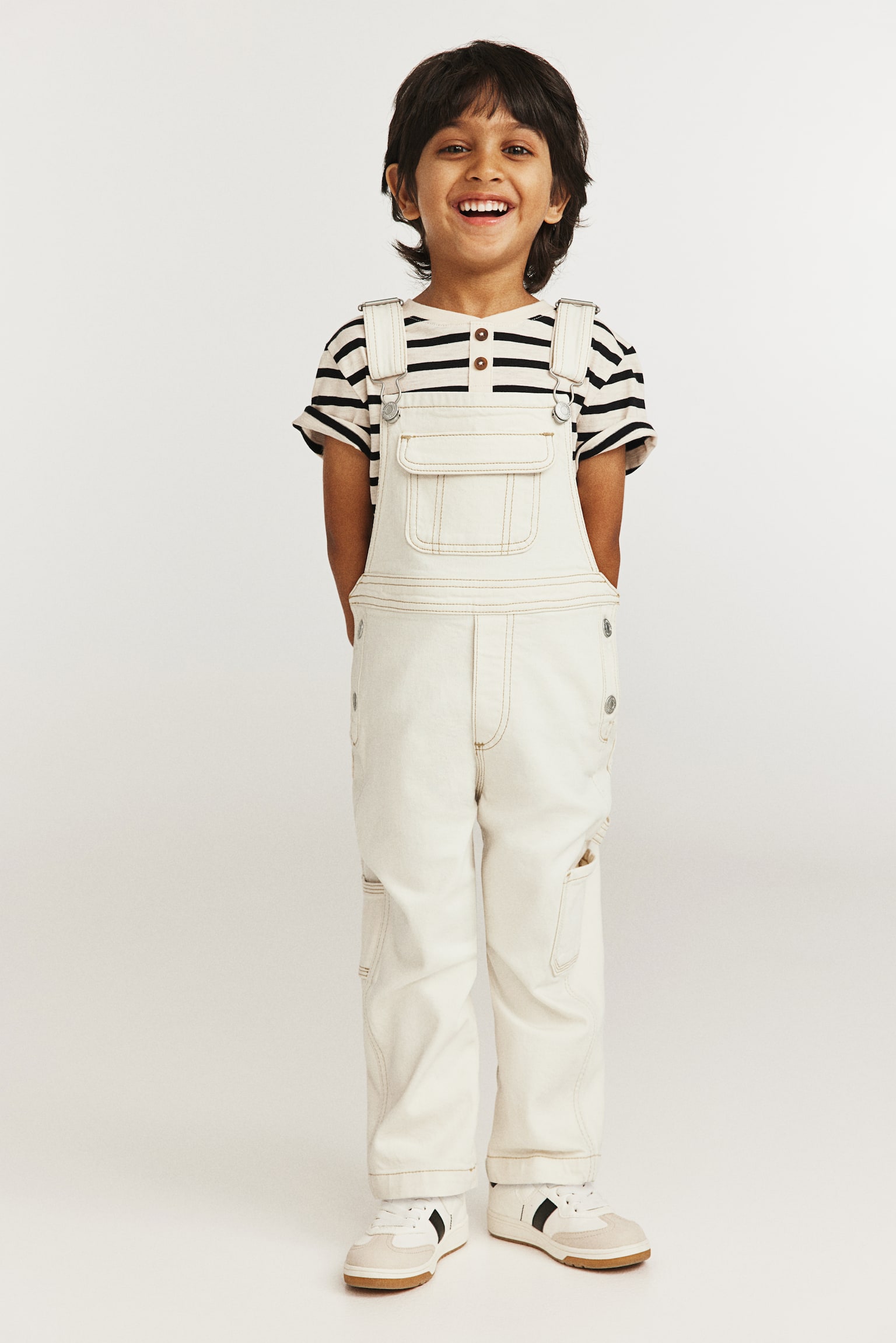 Denim Dungarees - White/Denim blue - 2