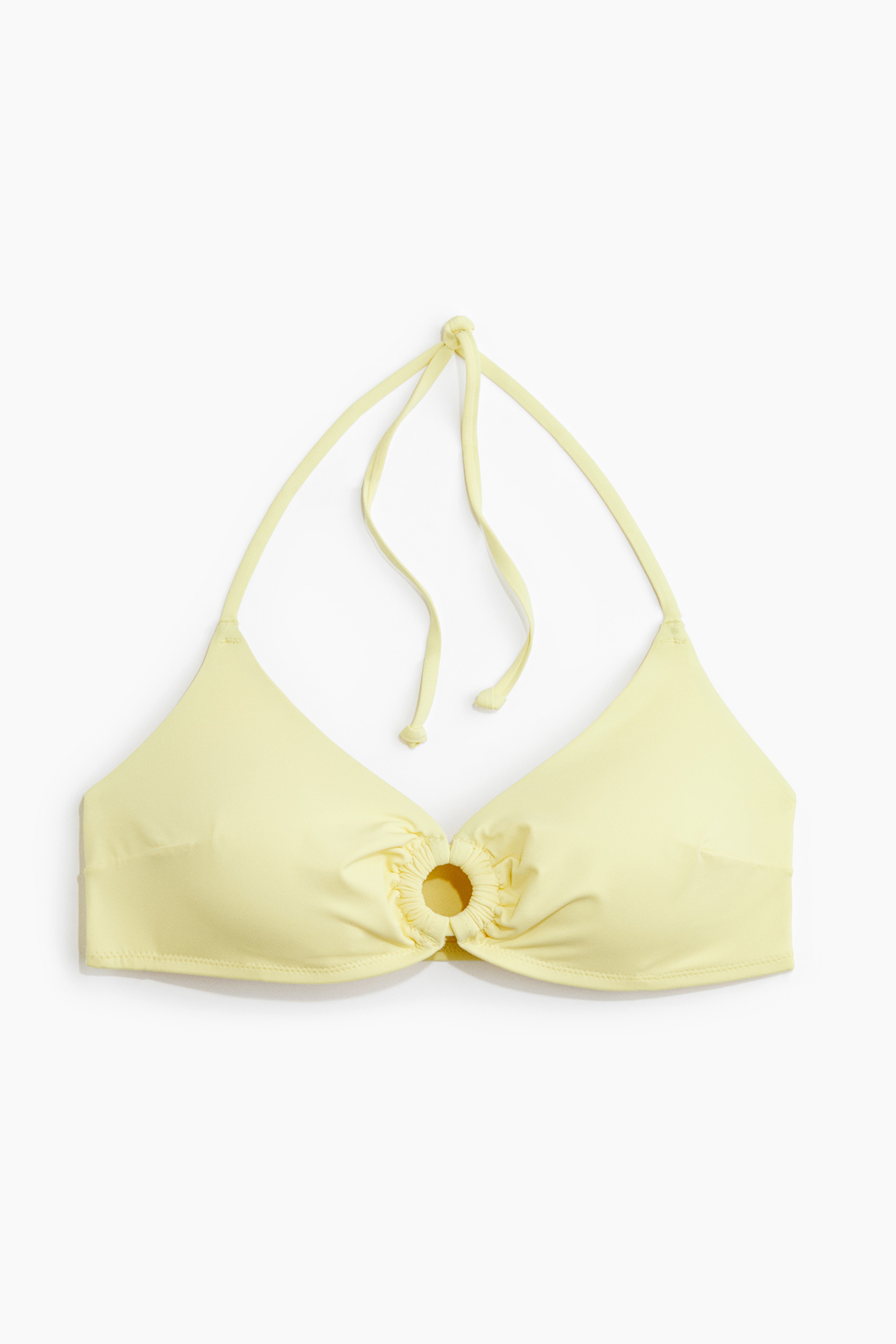 Top de bikini con relleno - Amarillo claro/Café oscuro