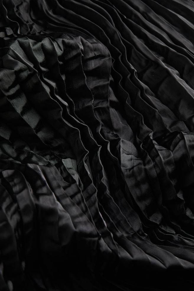 Pleated tunic dress - Black/Cream/Beige - 4