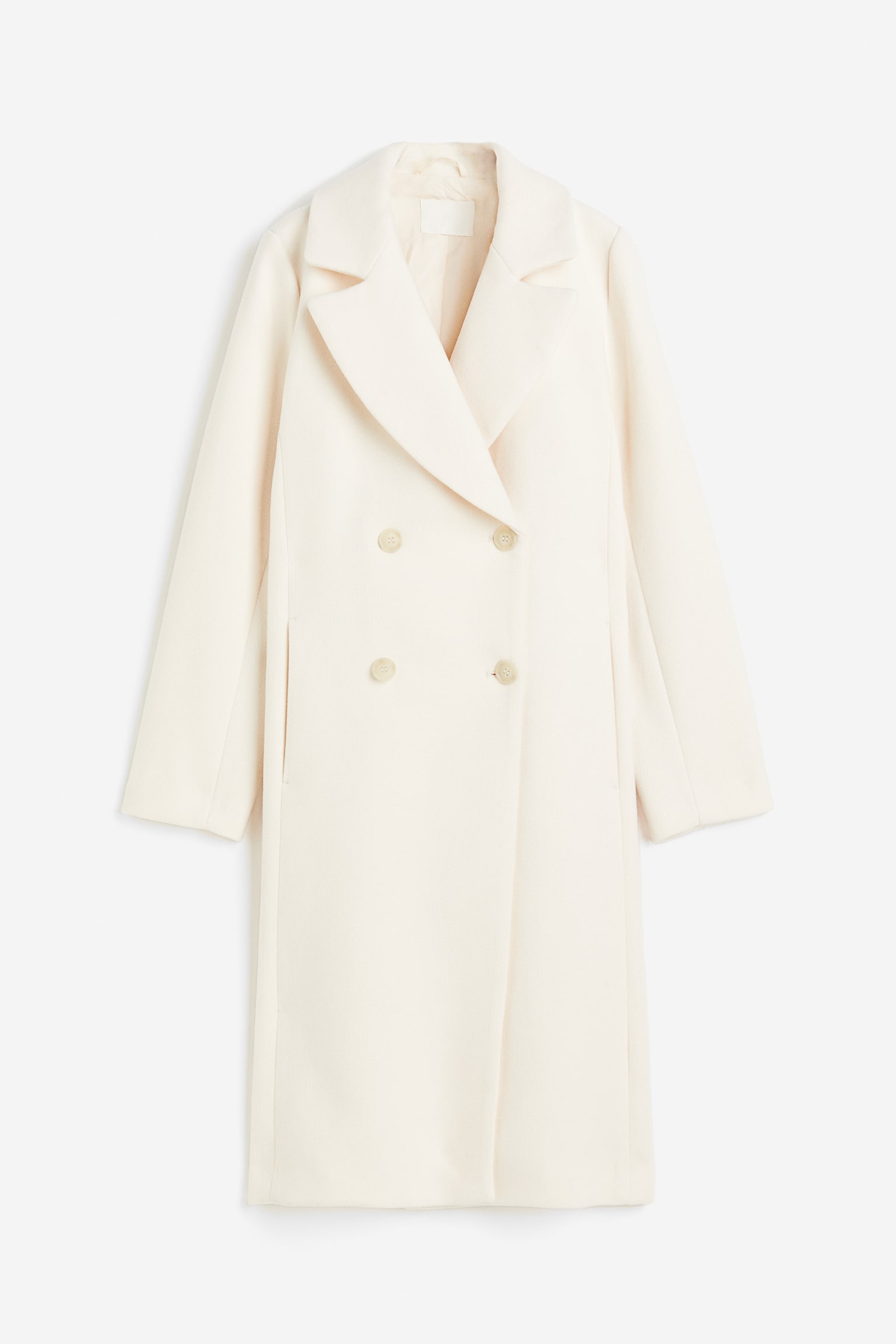 Double Breasted Coat - Cream - 2