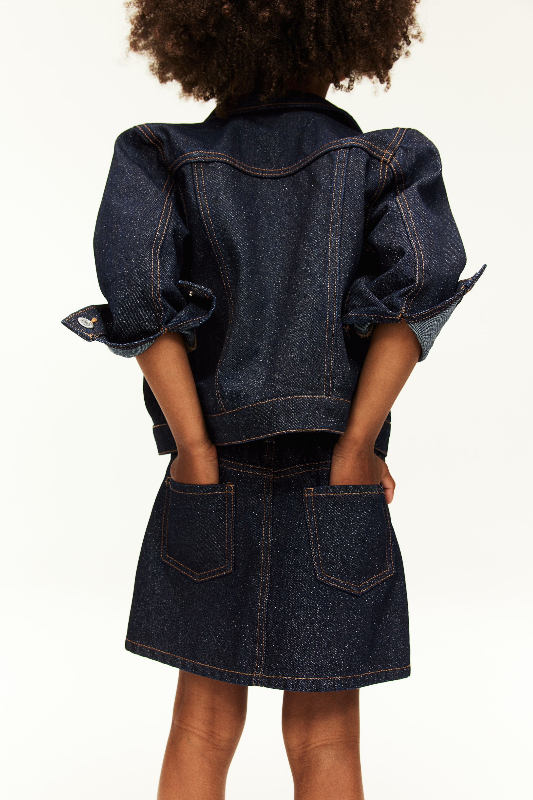 Shimmering denim skirt - Dark denim blue - Kids | H&M GB 3