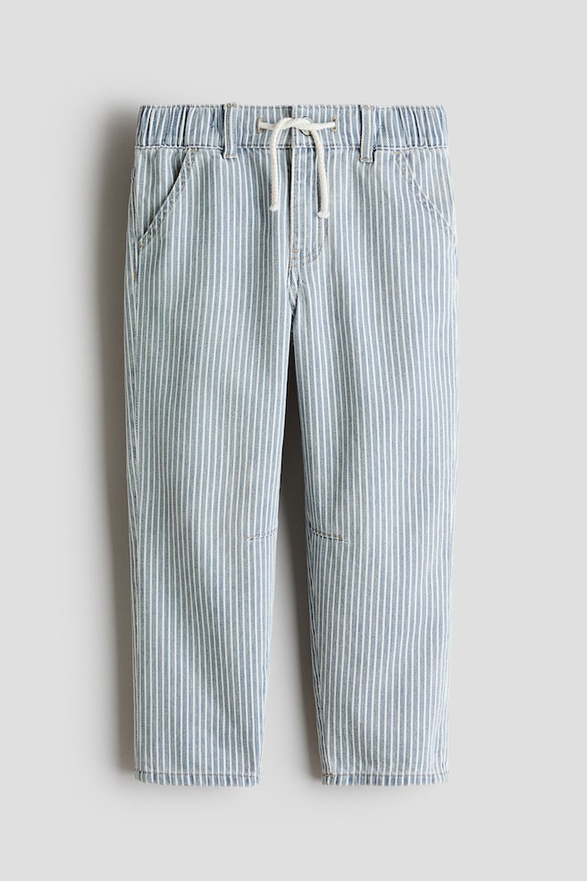 Pantalon de jogging en denim à motif - Bleu denim/rayé - 1