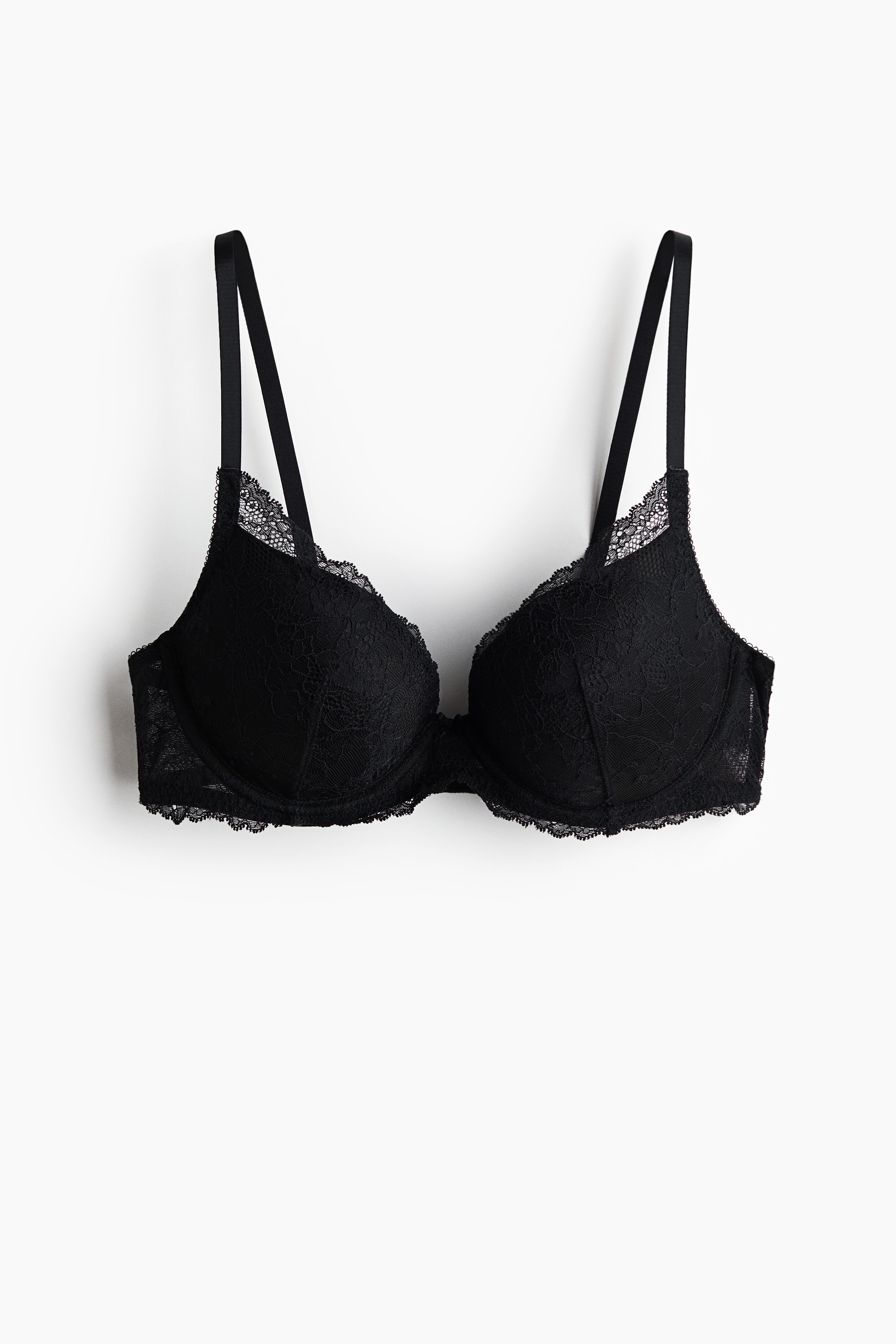 Lace push-up bra - Black/Cream/Dark blue