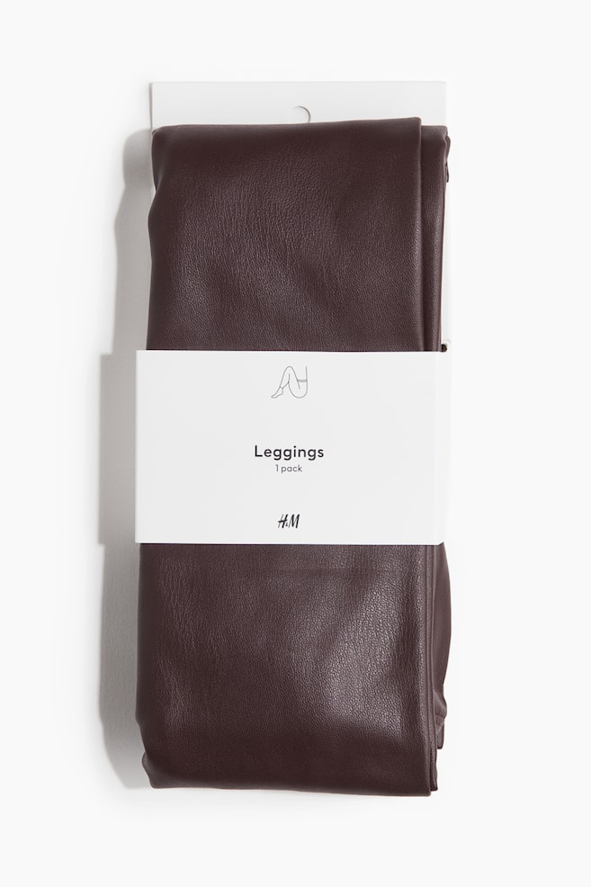 Legging met coating - Bordeauxrood/Zwart/Taupe - 1