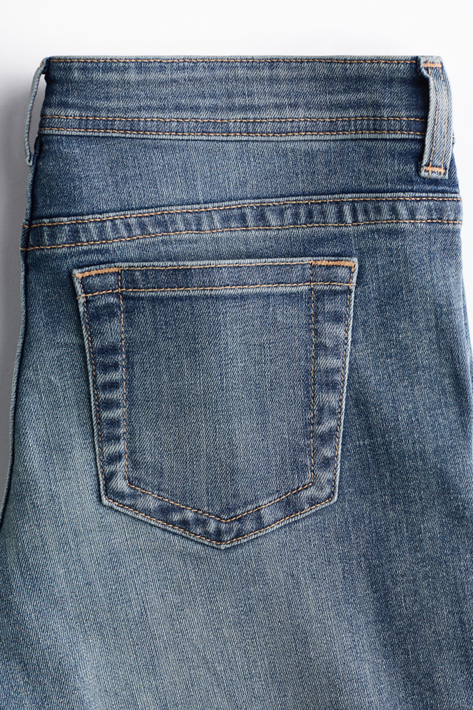 Flared Leg Ultra Low Waist Jeans - Denim blue/Dark denim blue/Light denim blue - 3
