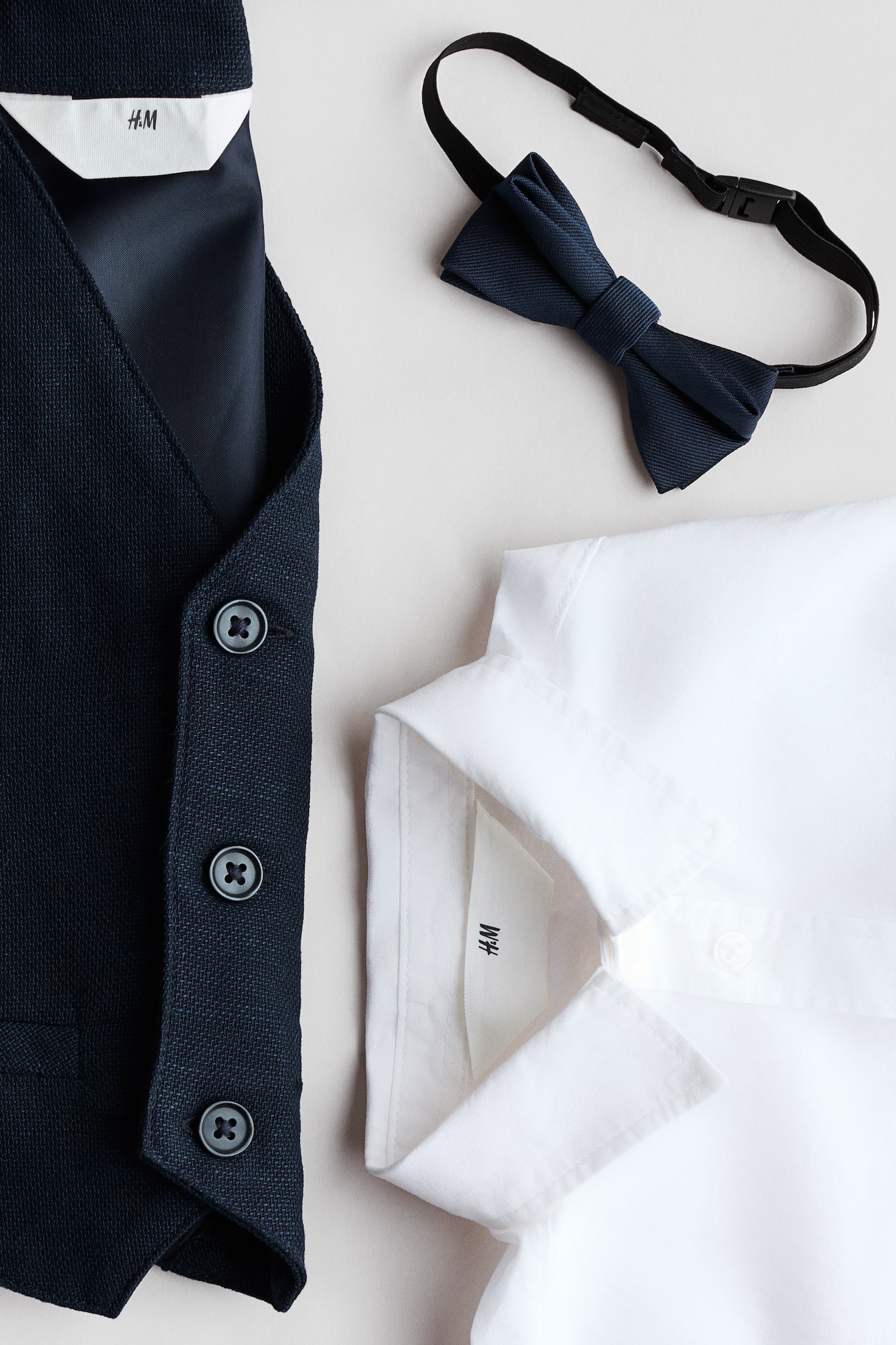 3-piece dressy set - 海軍藍/白色/米色/格紋/淺藍混色/奶油色/淺米色/白色/薄荷綠/白色 - 5