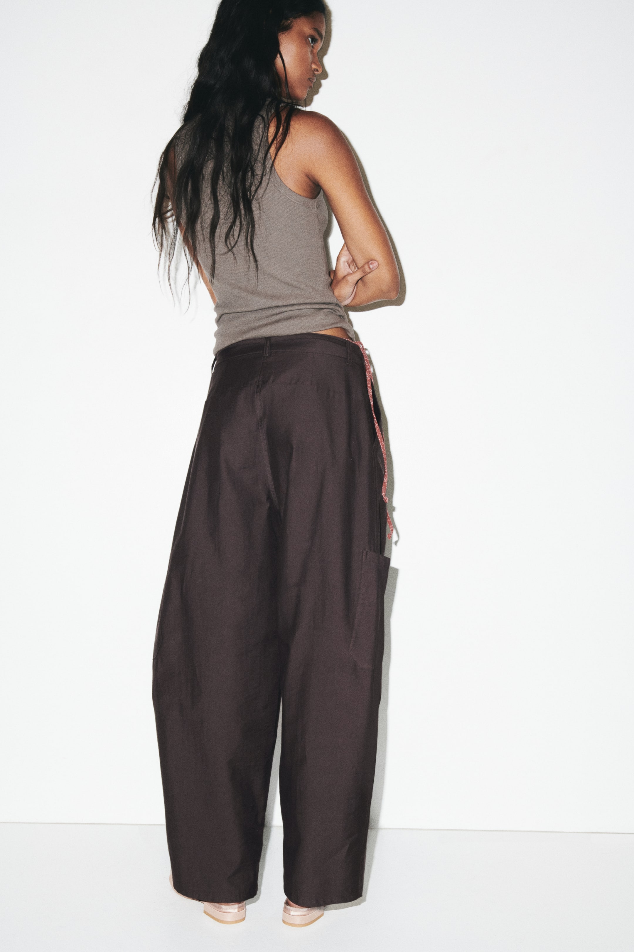 Tie-Belt Cargo Pants