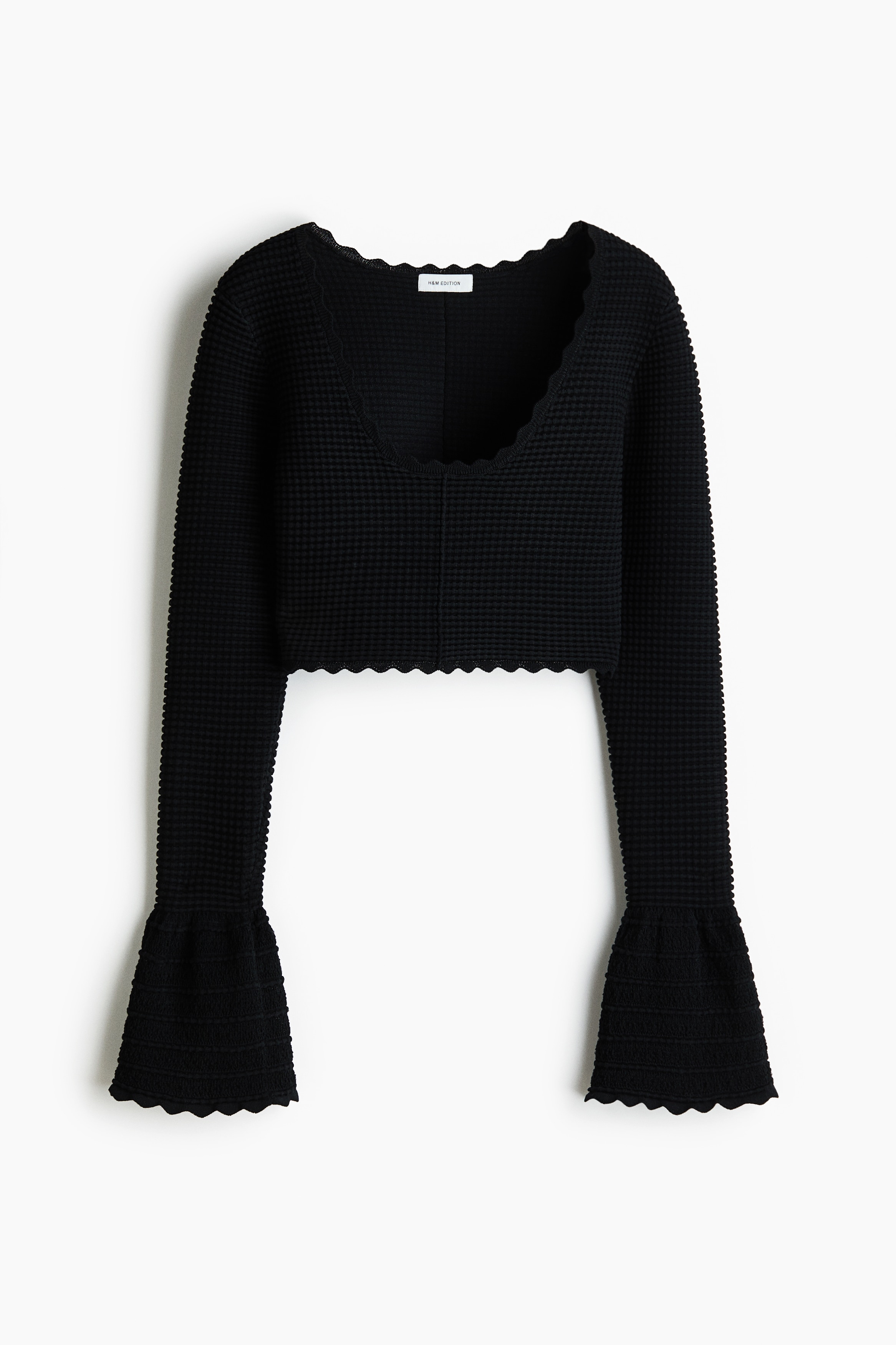 Textured-knit top - Black