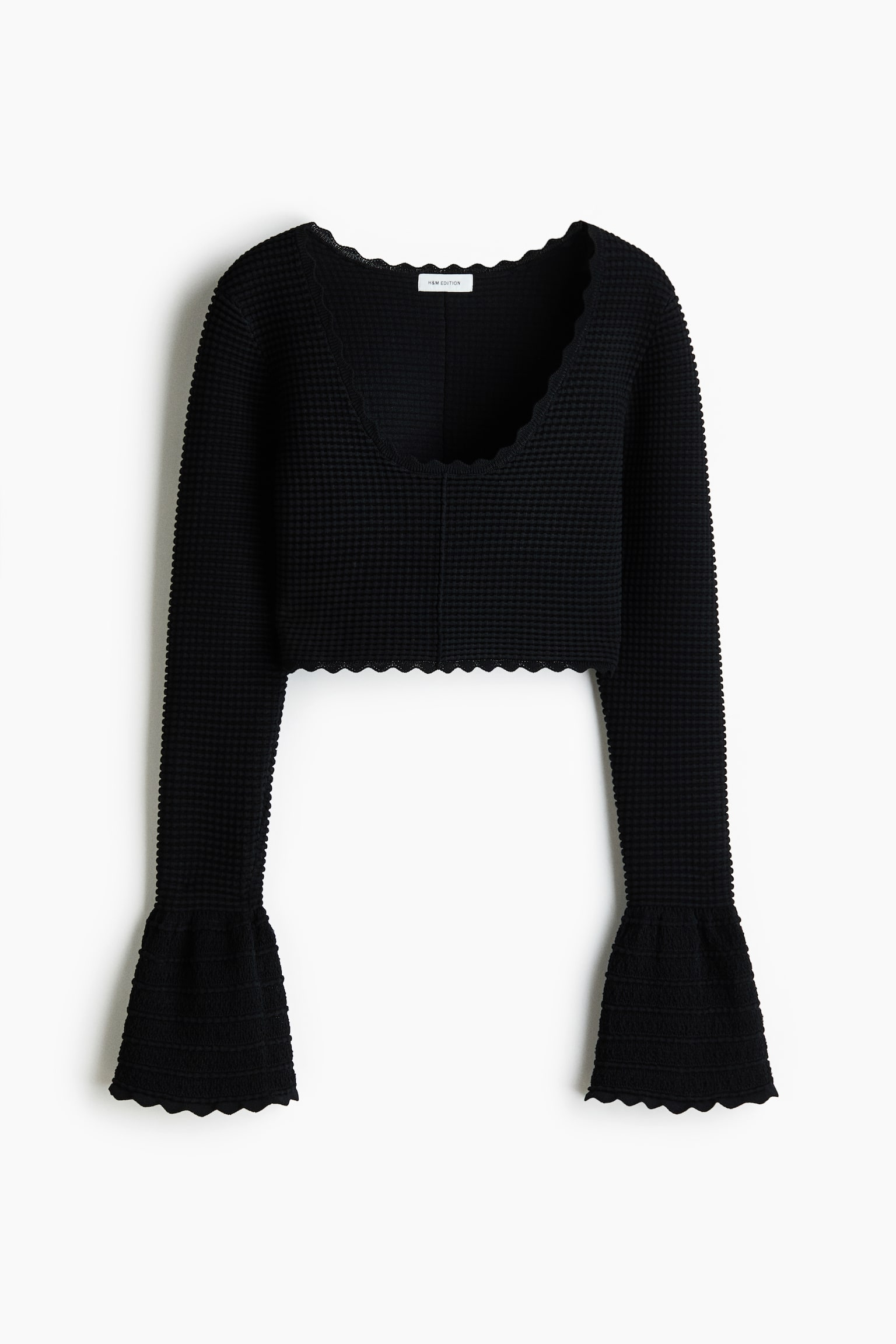 Textured-knit top - Black - 2