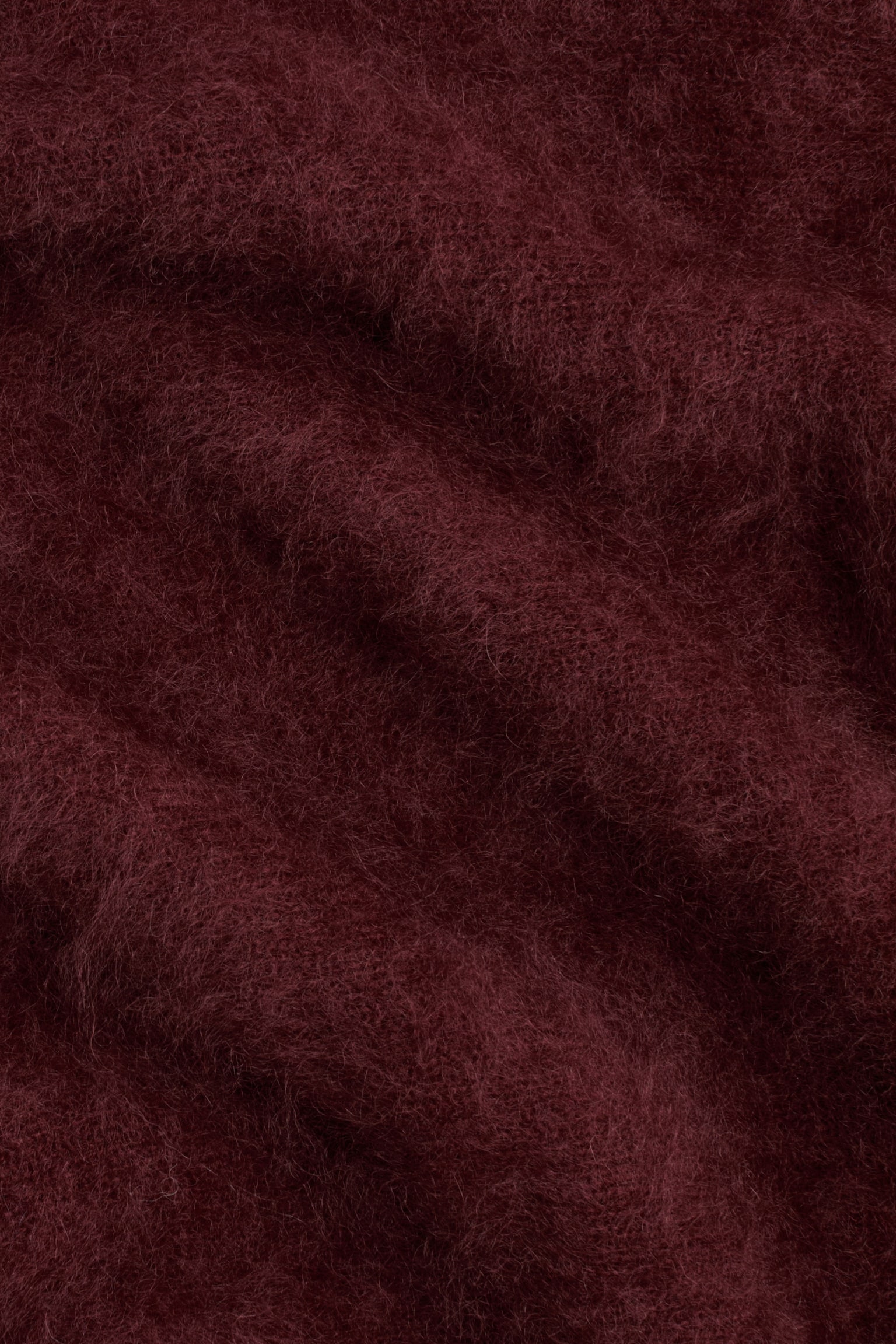 Женский свитер H&M Oversized Wool Mock-Turtleneck, цвет: Тёмный тёмно-бордовый — фото 5