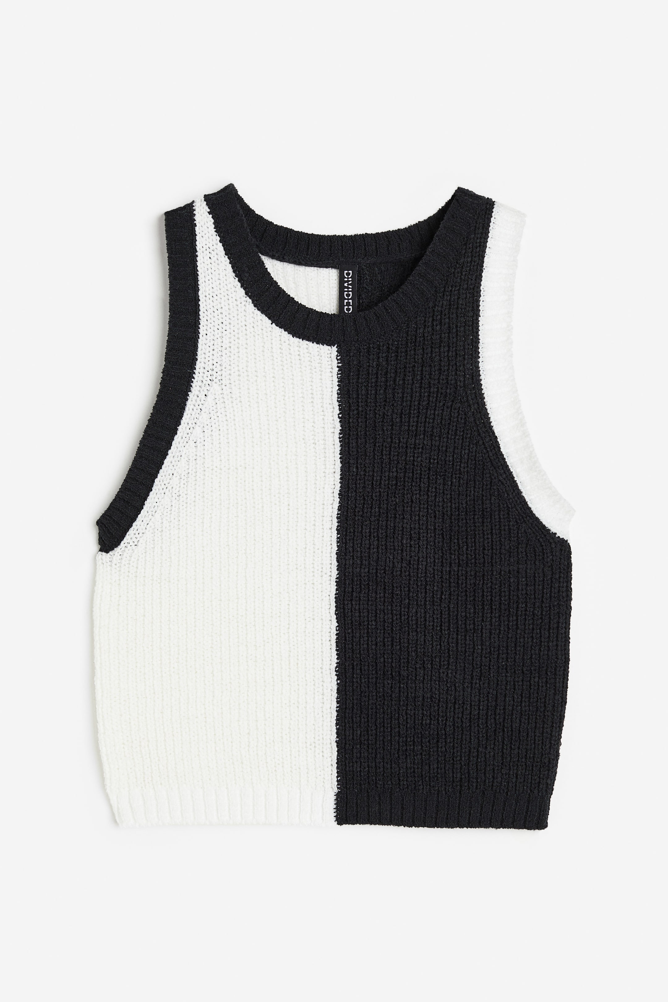 Rib-knit Sweater Vest - Black/color-block - Ladies | H&M US