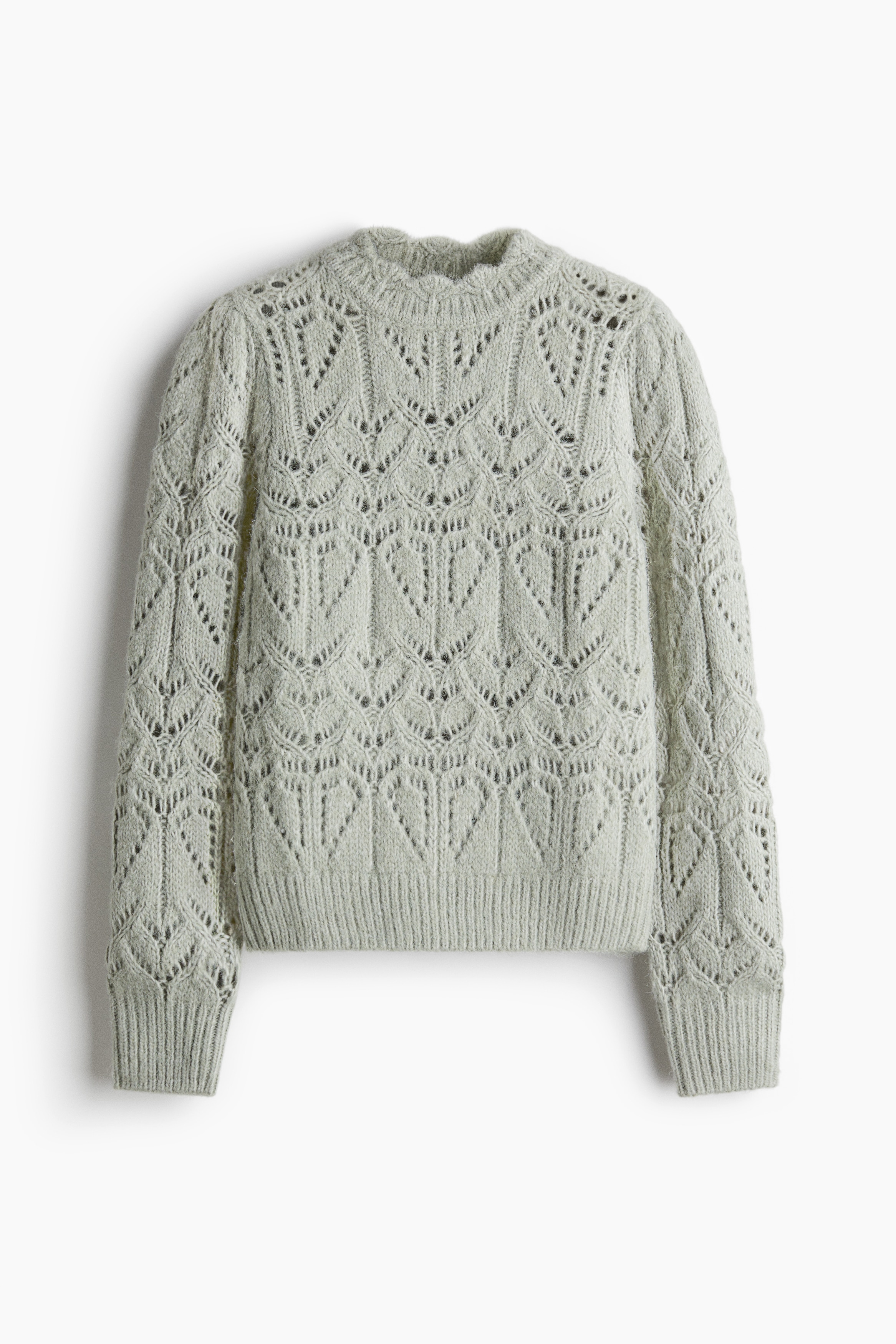 Pull en maille pointelle - Vert clair/Beige clair/Bleu marine/Gris clair/Vert foncé