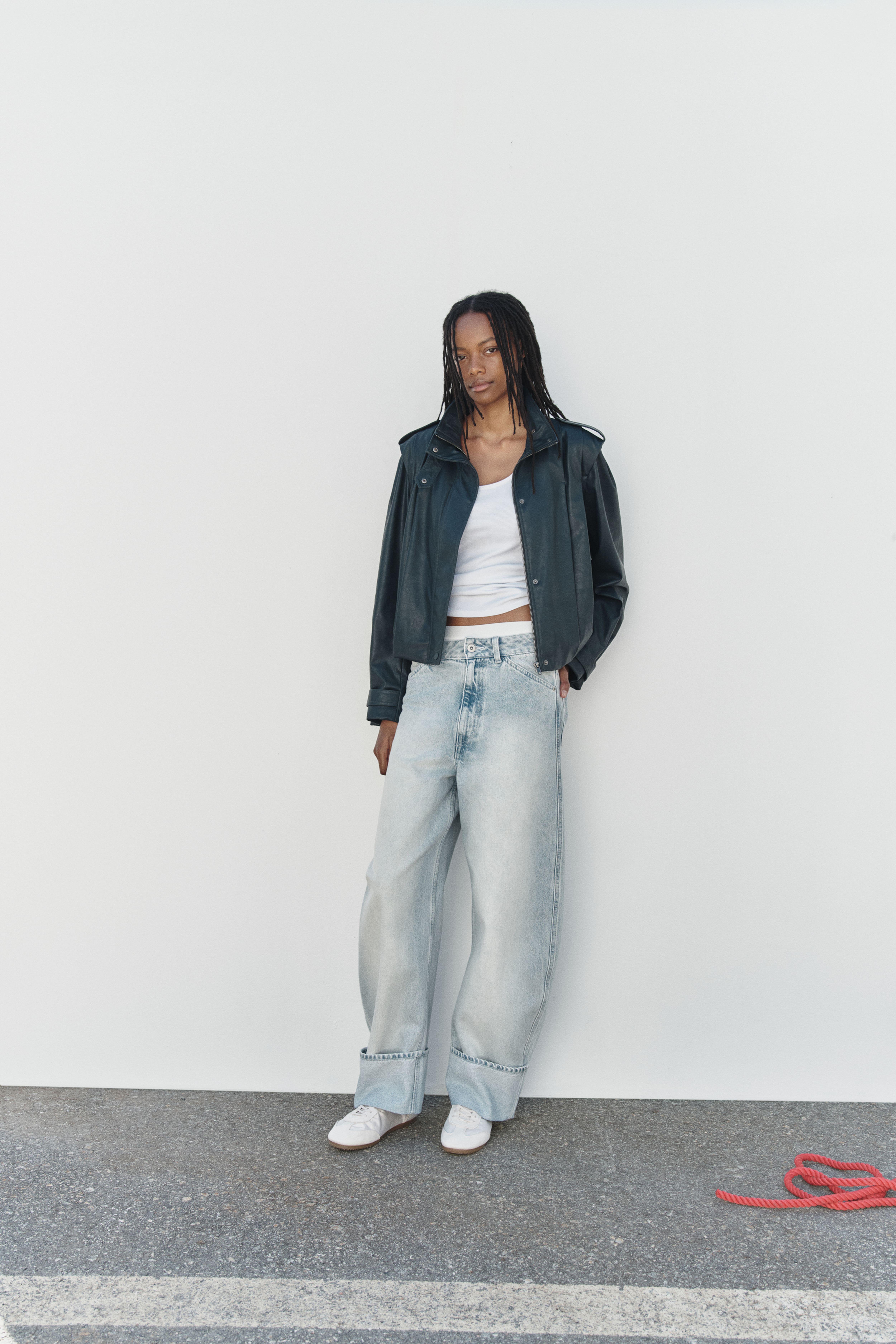 Oversized Funnel-Collar Jacket