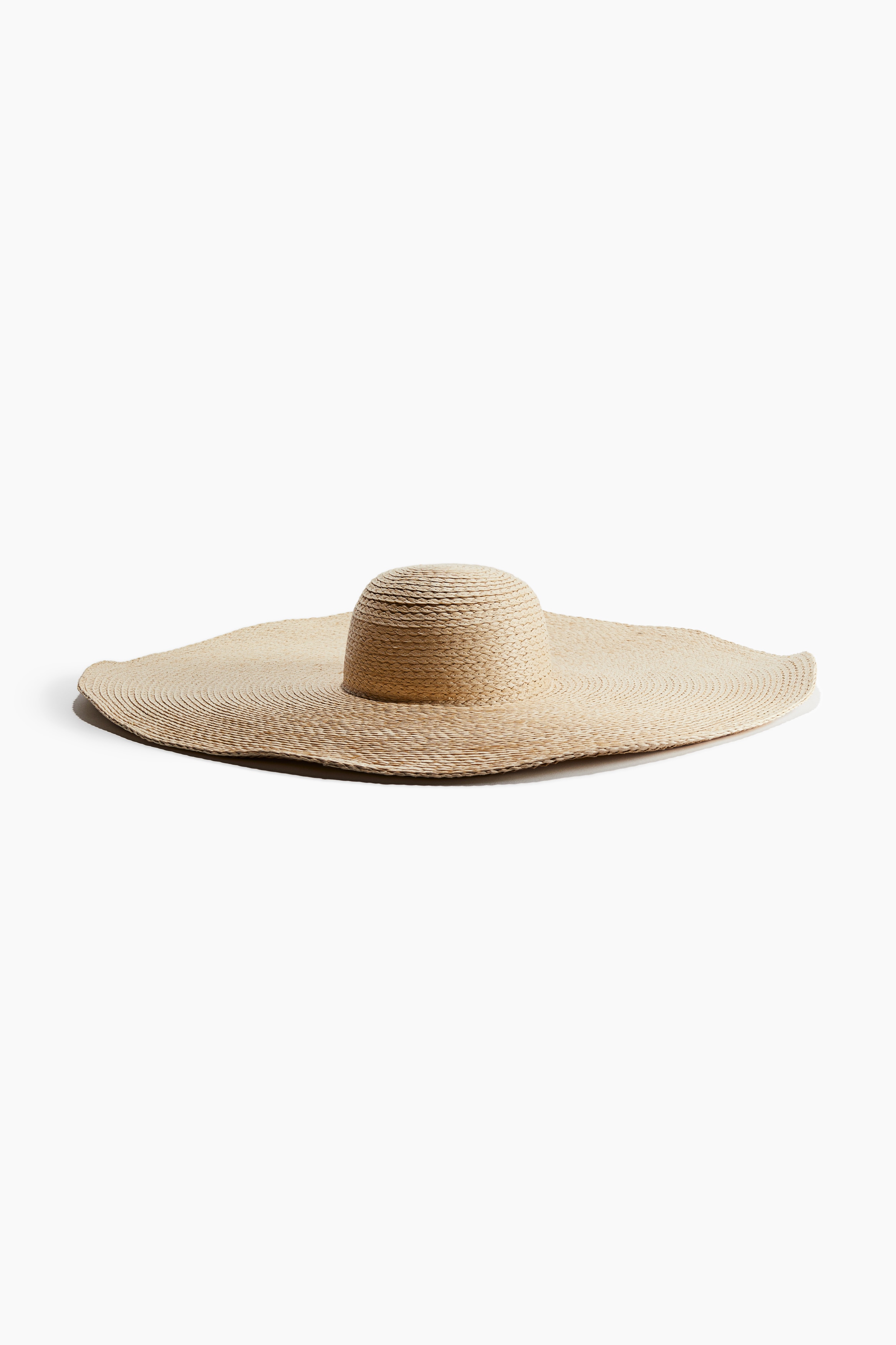 Wide-brim straw hat - Beige