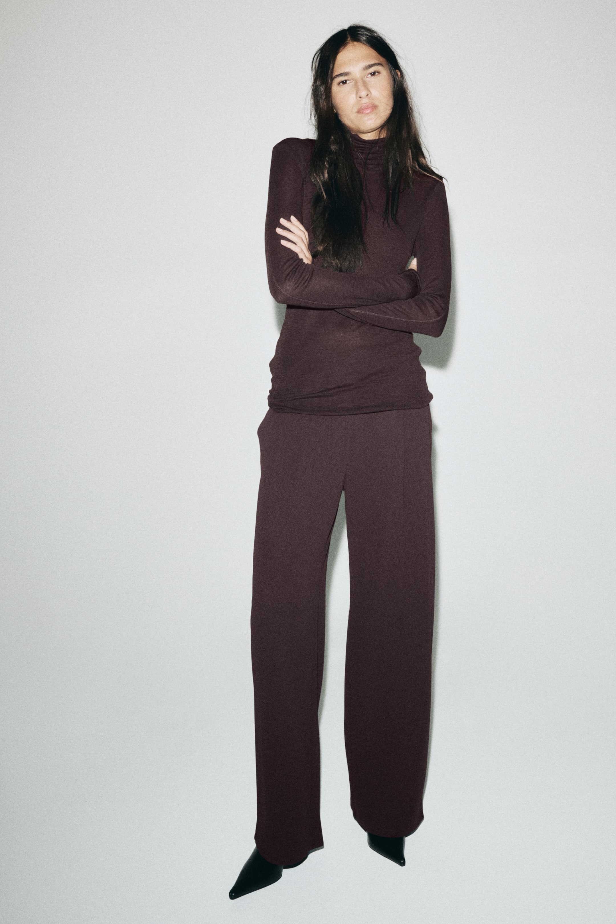 View larger image: Wide trousers - Dark brown - Ladies | H&M 1