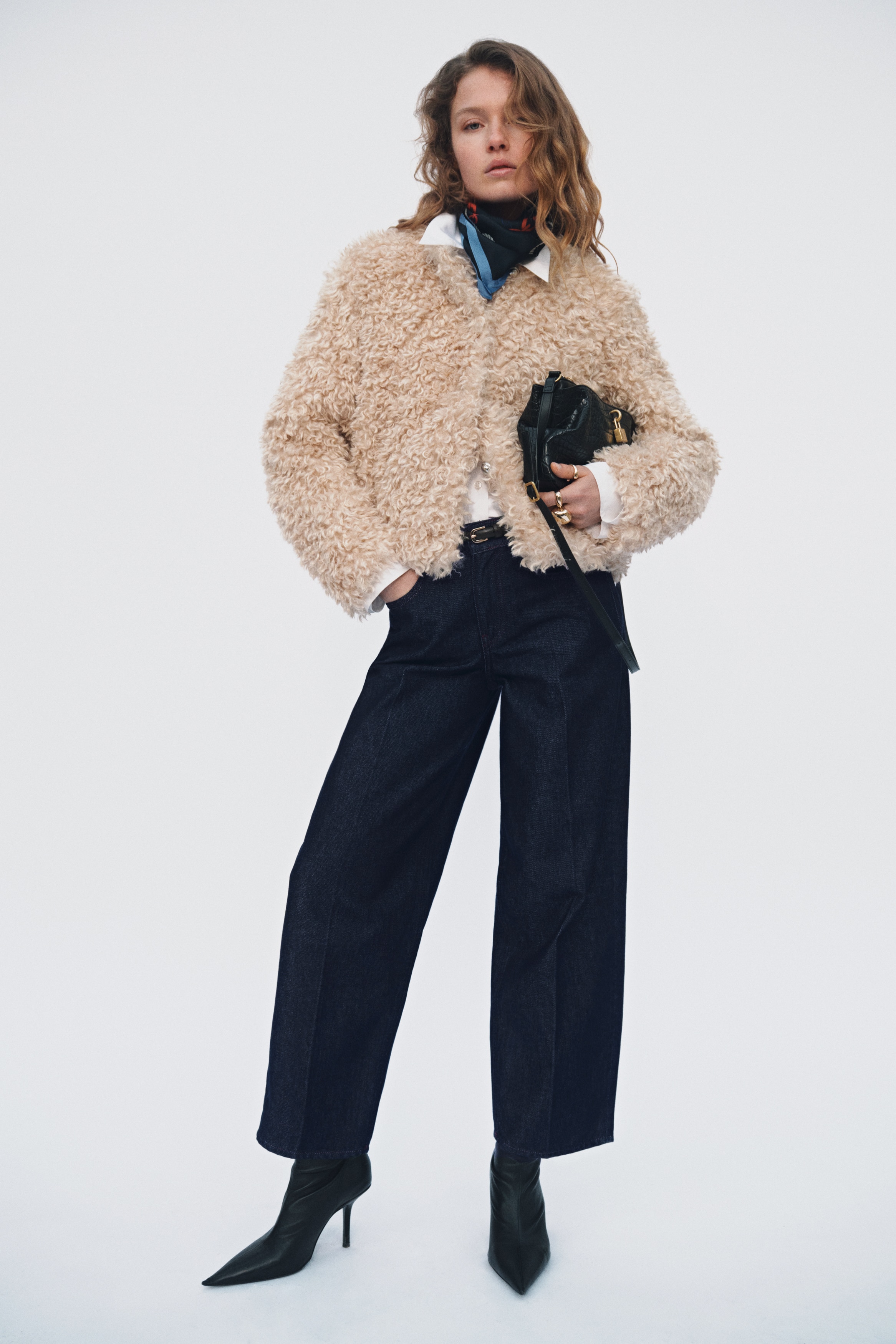 Barrel Leg Low Waist Ankle Jeans - Dunkles Denimblau