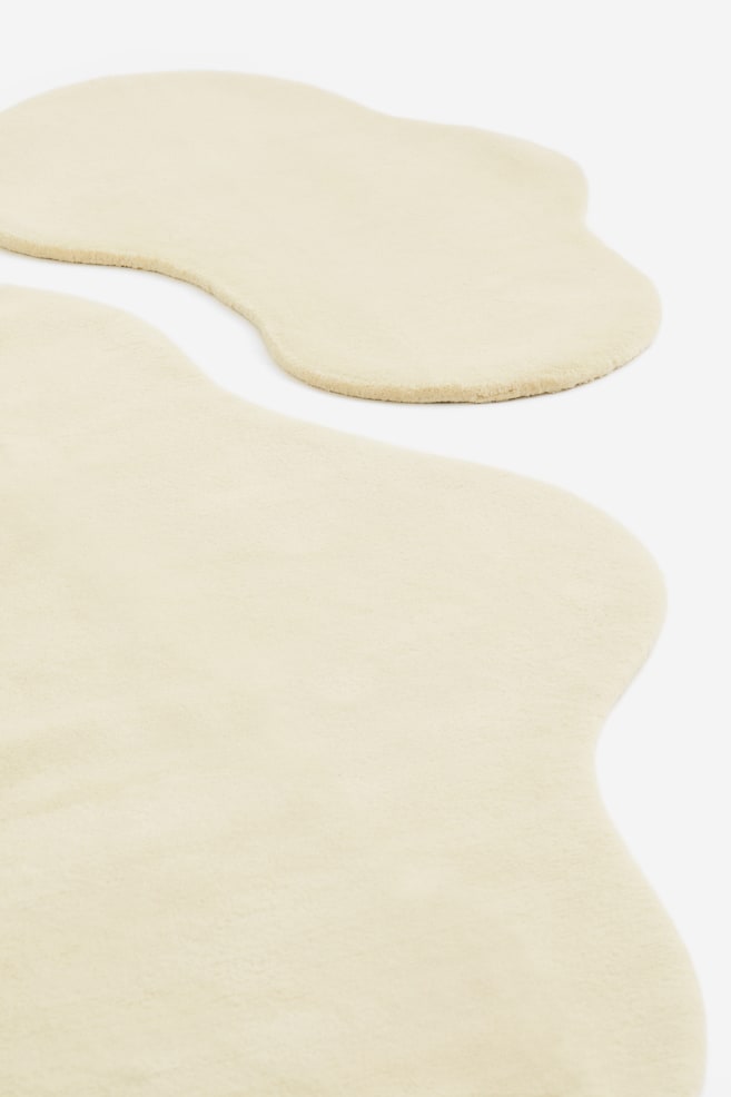 Langluvet gulvtæppe i uld - Lys beige/Gul - 2