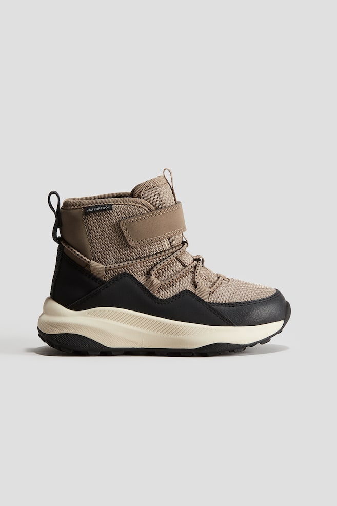 Waterproof hi-top trainers - Beige/Black - 1