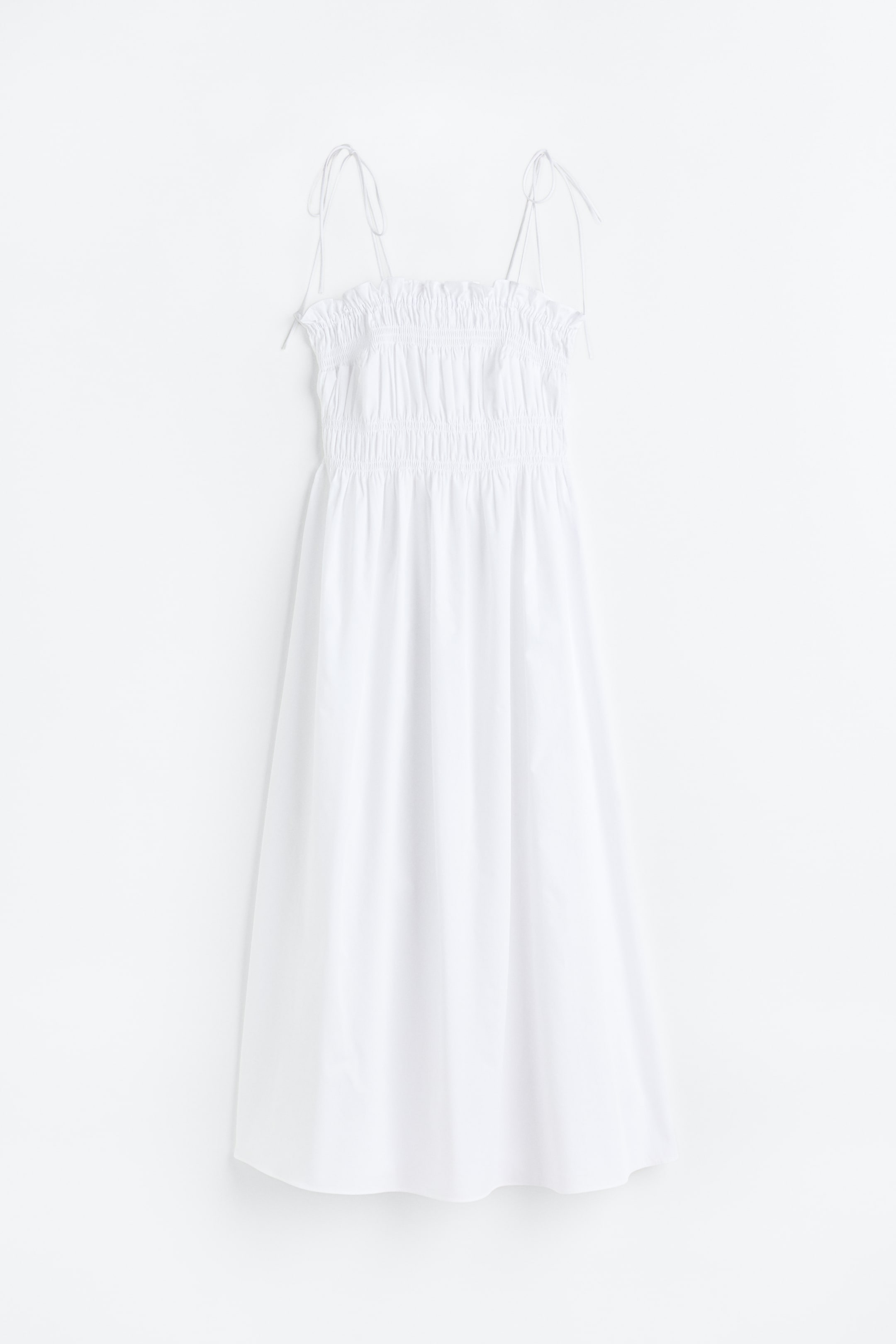View larger image: Smocked seersucker dress - White - Ladies | H&M MY 1