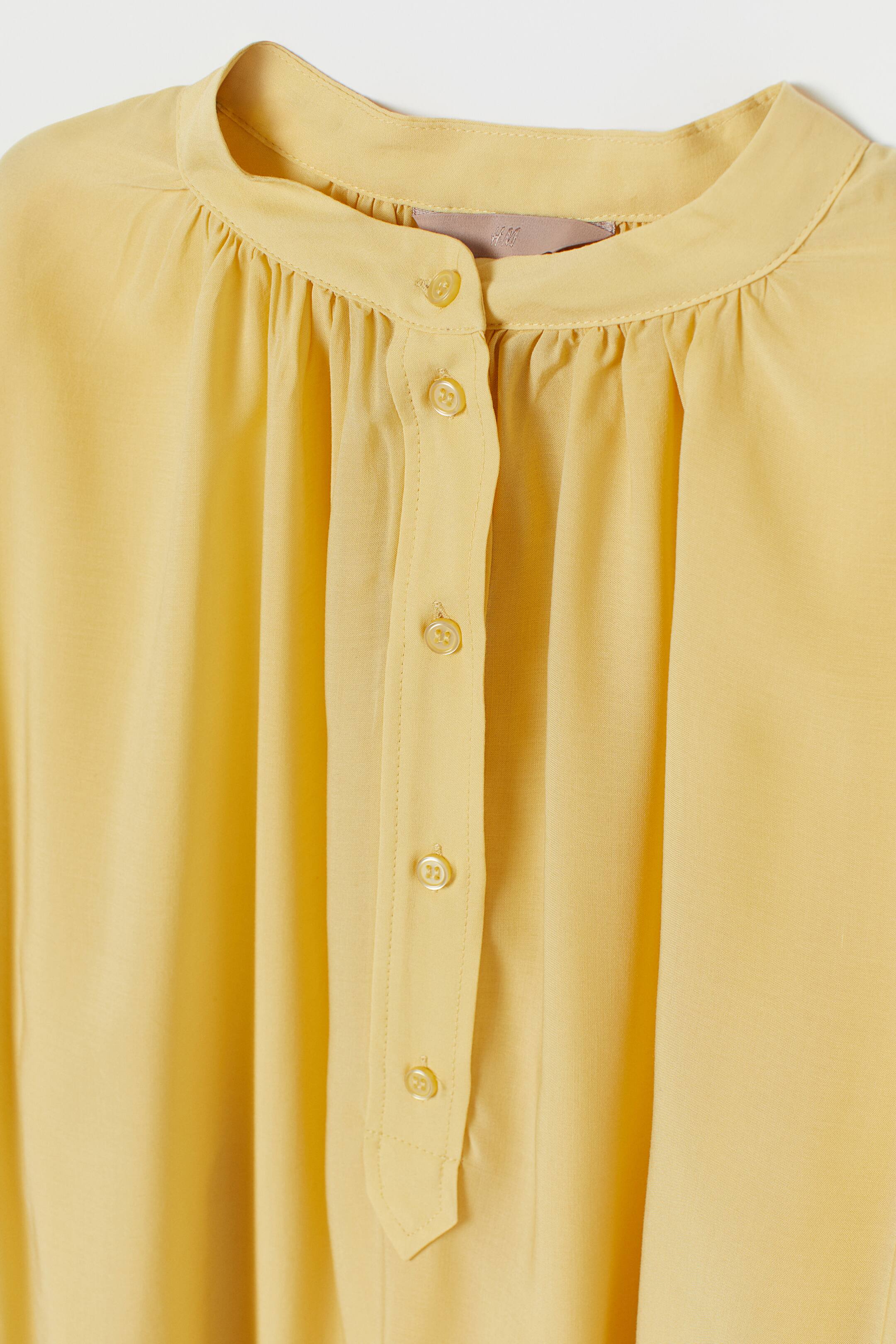 H&M+ Balloon-sleeved Blouse - Light yellow - Ladies | H&M US