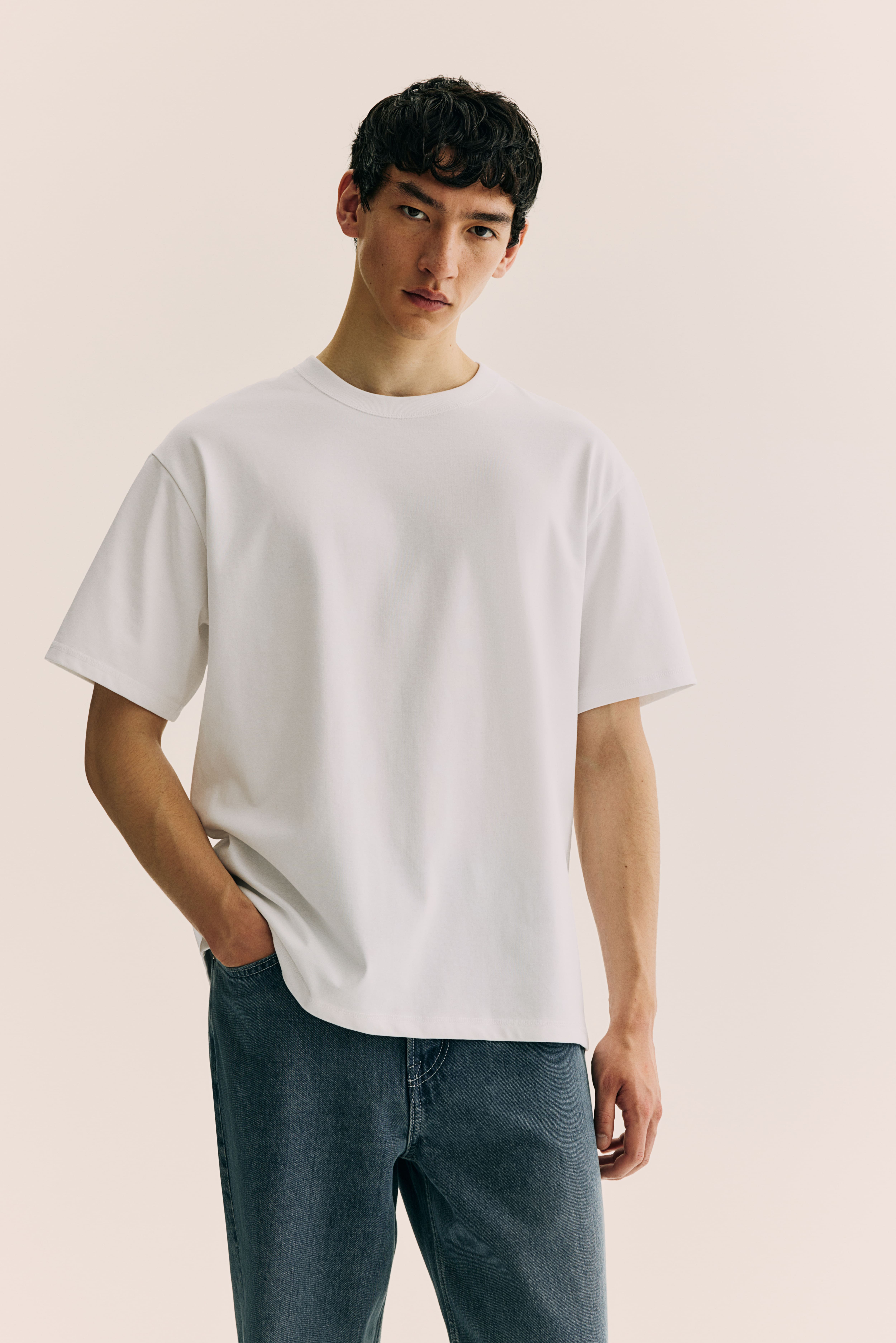 H and m mens white shirt best sale