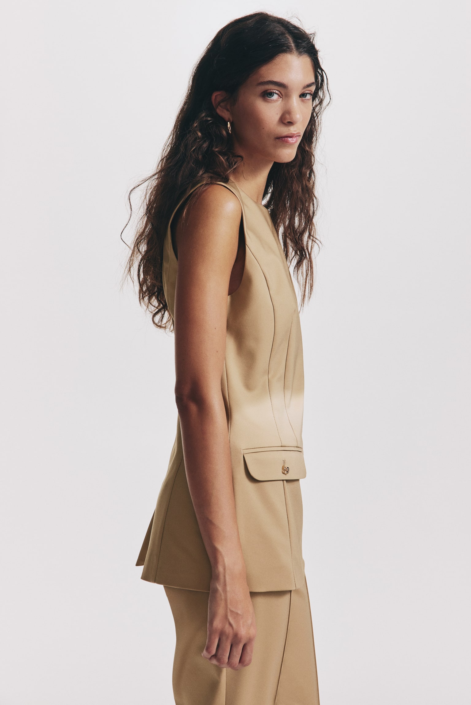 Sleeveless top - Beige - 5