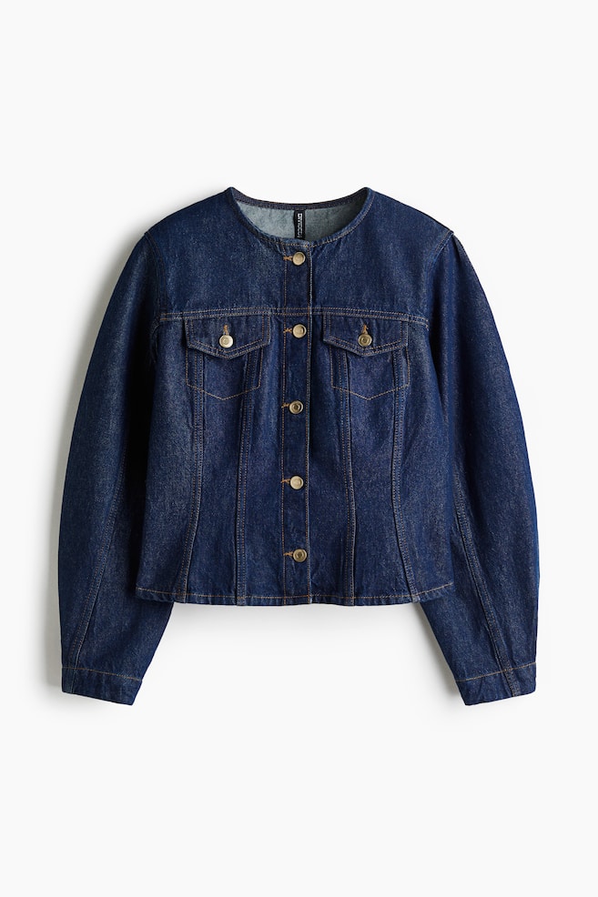 Defined-Waist Twill Shirt - Dark denim blue/Burgundy - 1