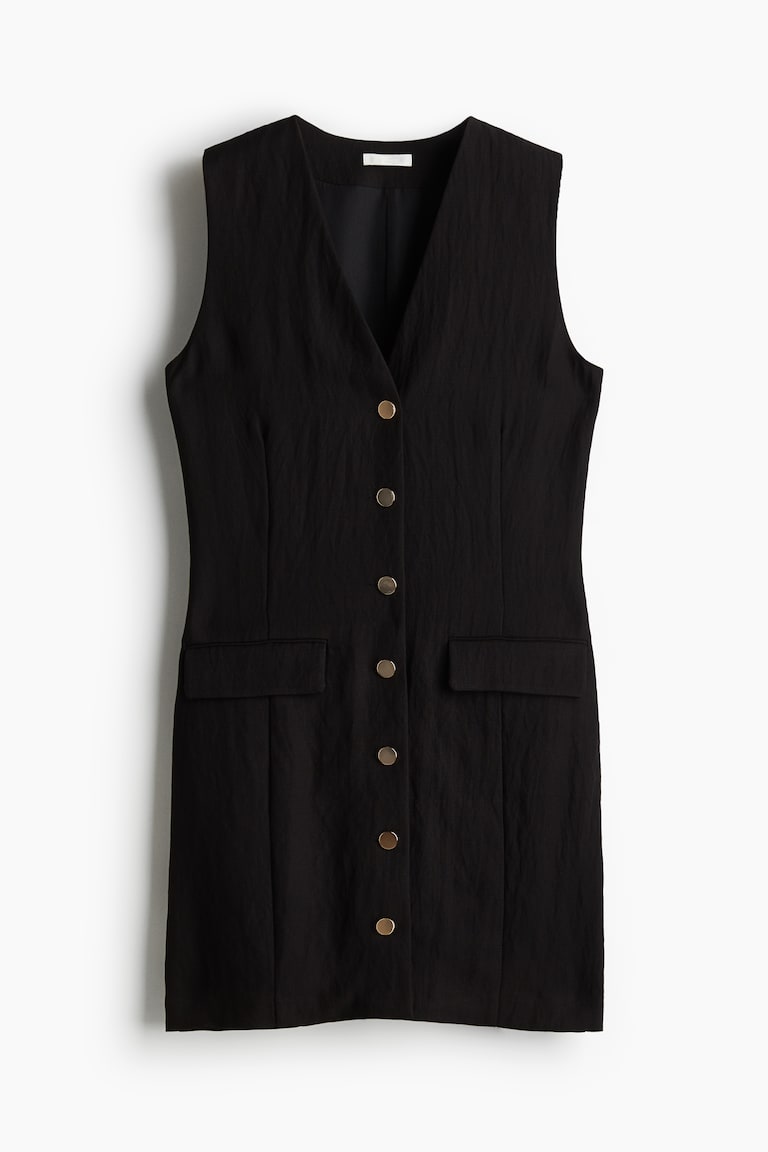 h&m white dress gold buttons Ladies - White Knitted dress - Size: M