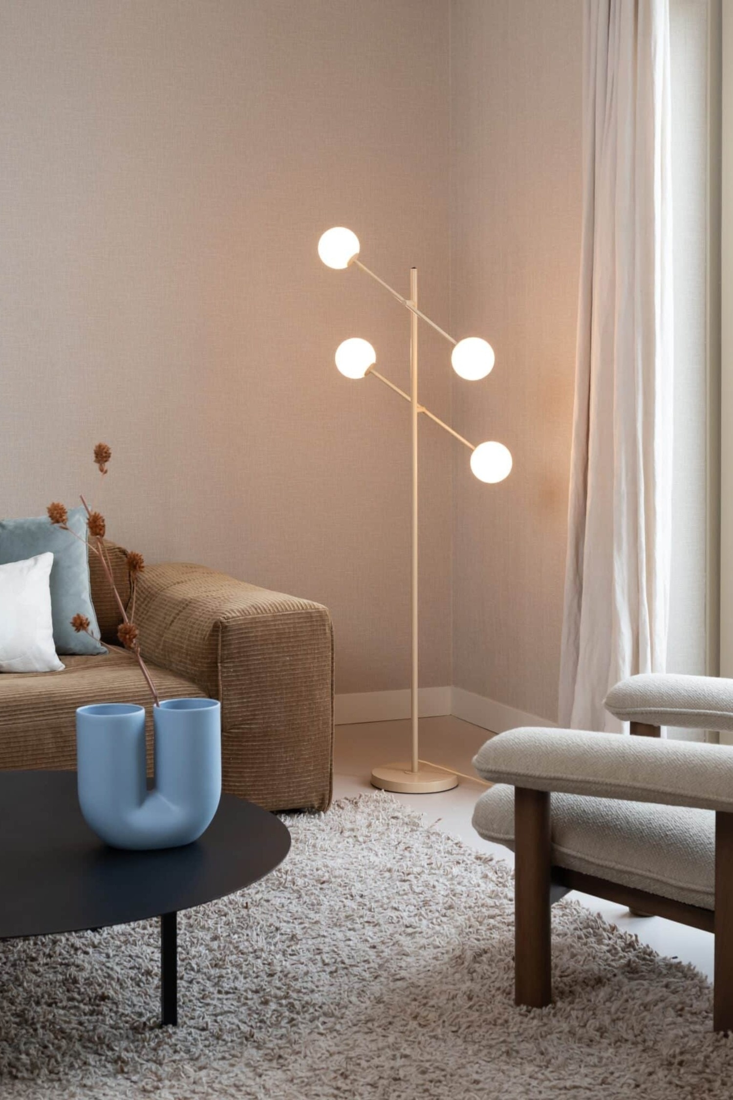 Copenhagen Vloerlamp - Beige/Bordeaux/Groen