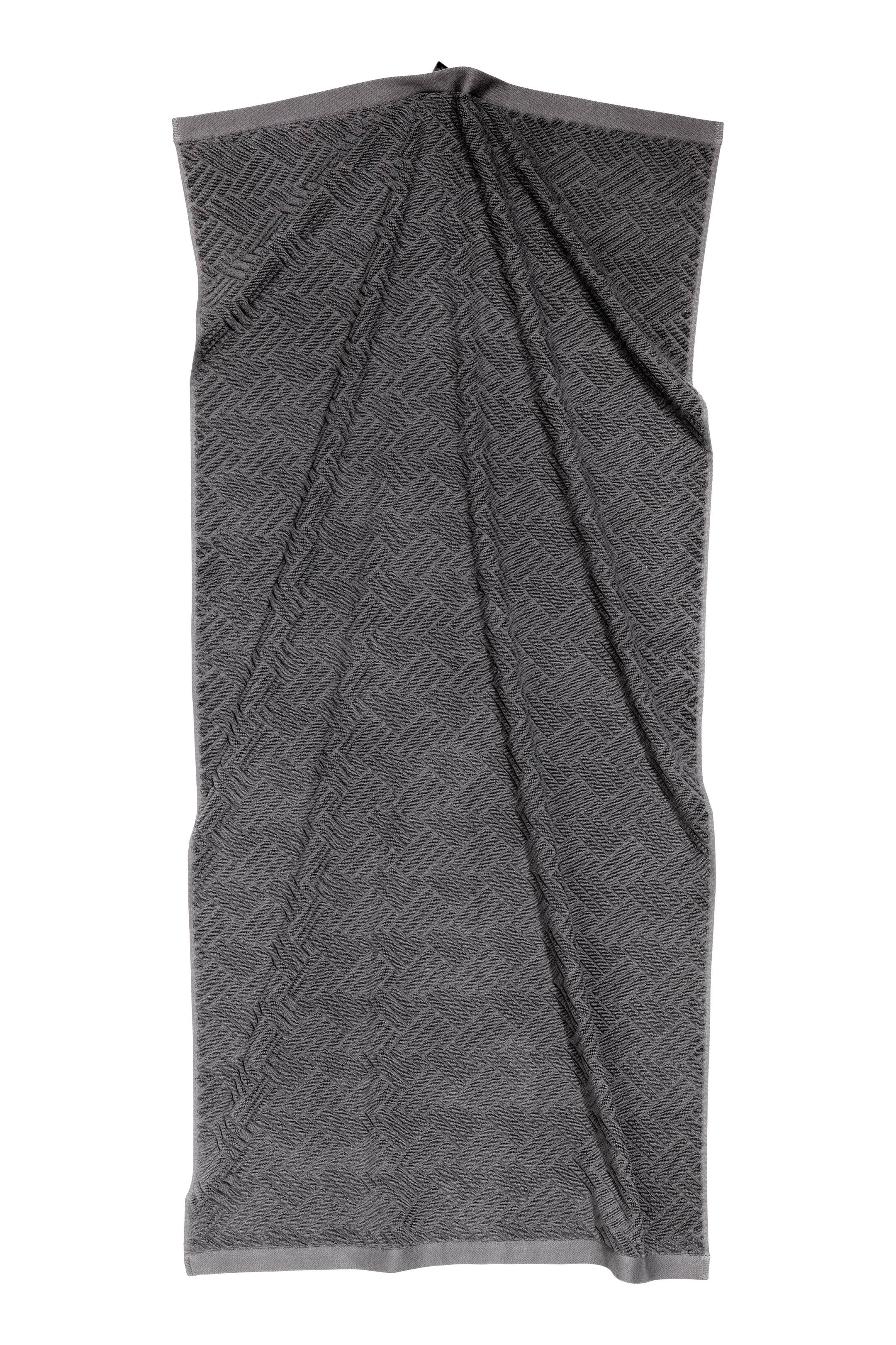 View larger image: Jacquard-patterned bath towel - Dark grey - Home All | H&M GB 1