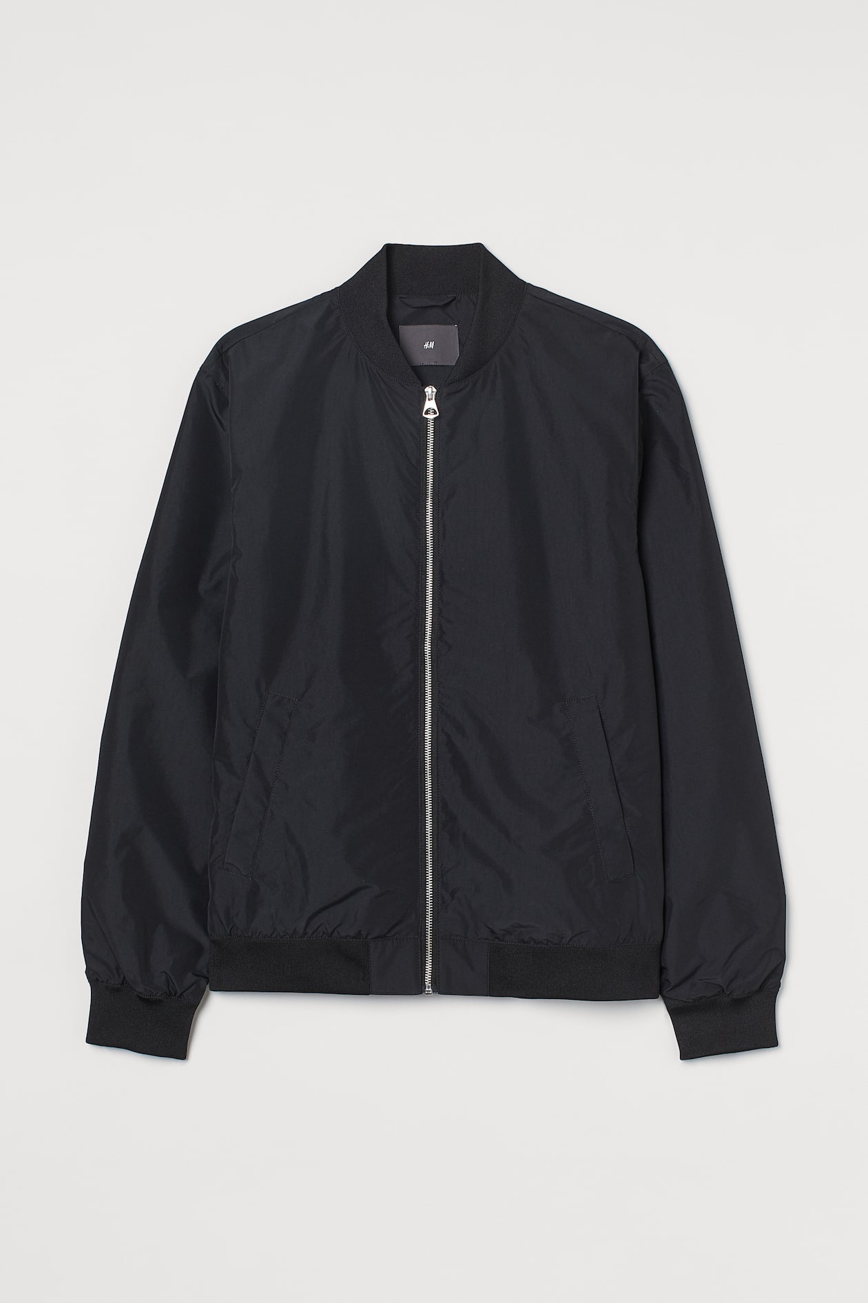 Bomber Jacket - Long sleeve - Regular length - Black - Men | H&M US