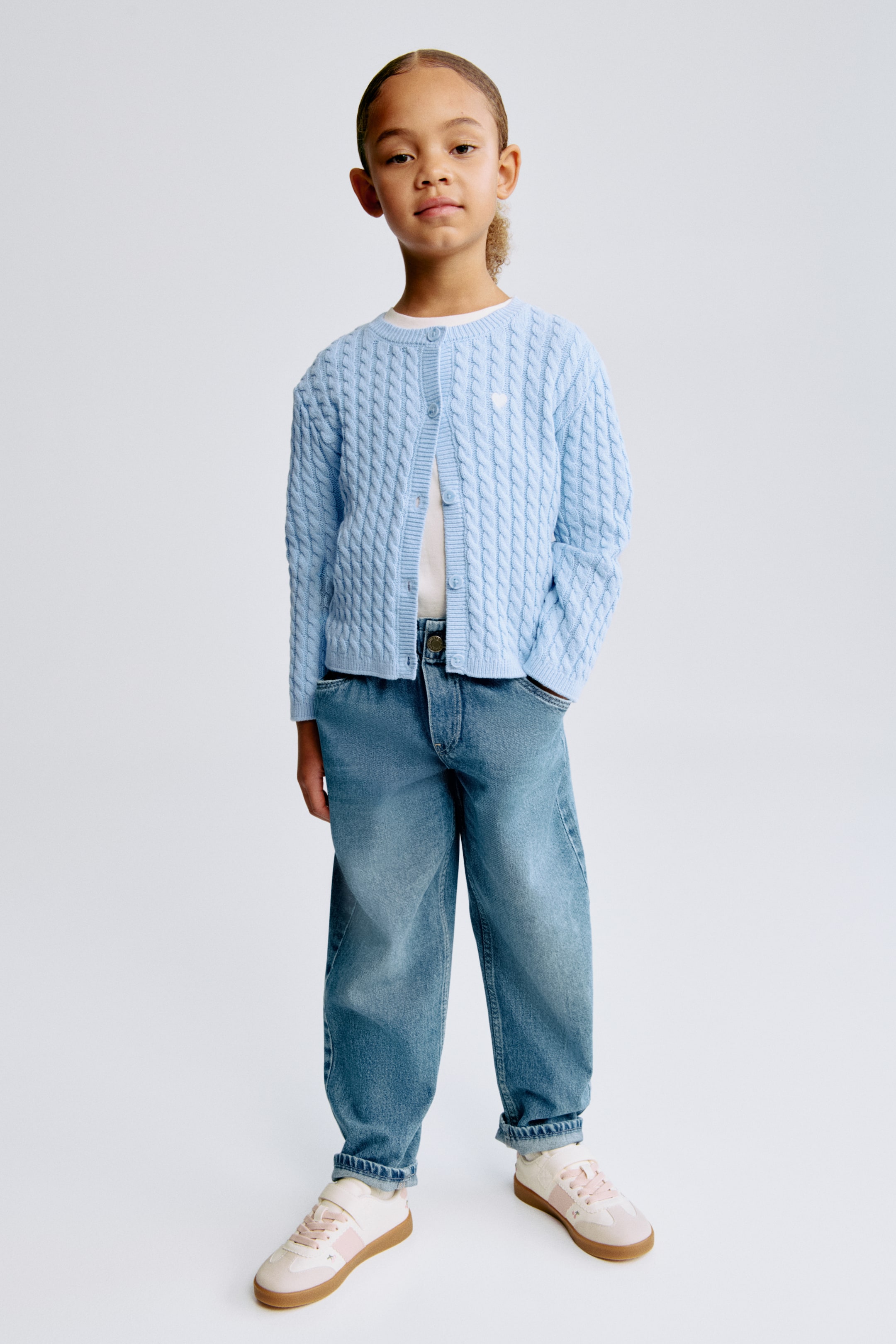 View larger image: Cable-Knit Cardigan - Blue - Kids | H&M US 2