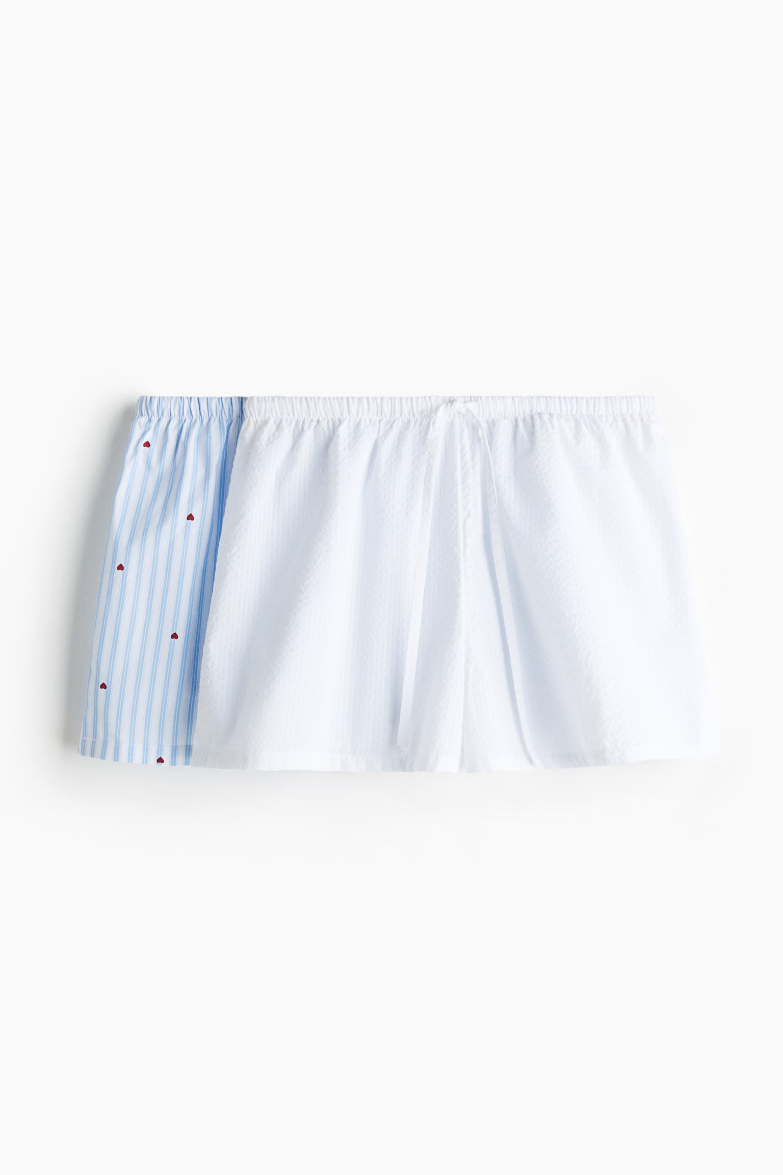 Пижамные шорты, 2 шт. — H&M, цвет: Светлый синий / Полосатый