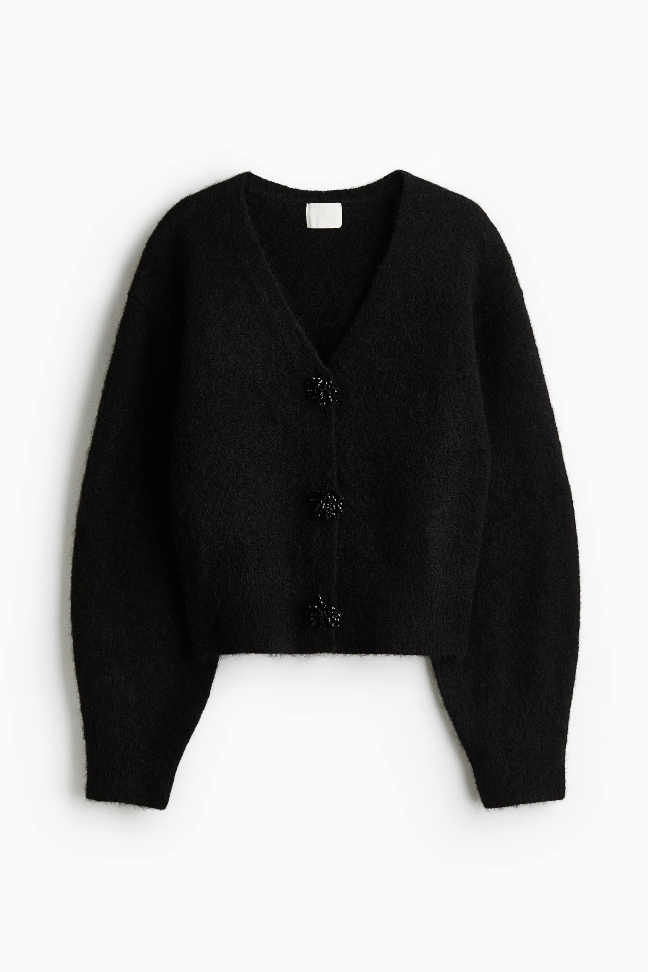 View larger image: Brushed V-neck cardigan - Black - Ladies | H&M 1