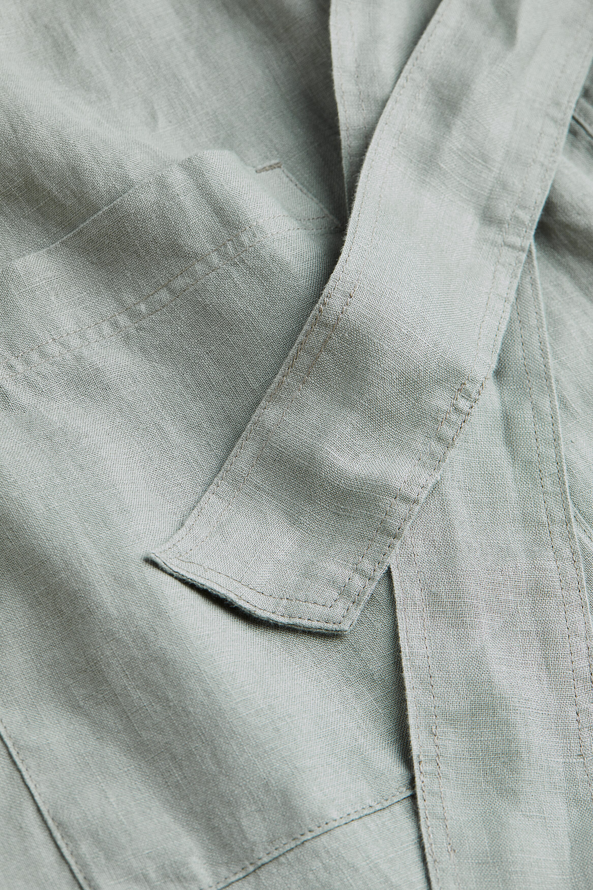 Light beige Washed linen dressing gown at H&M Home | H&M GB