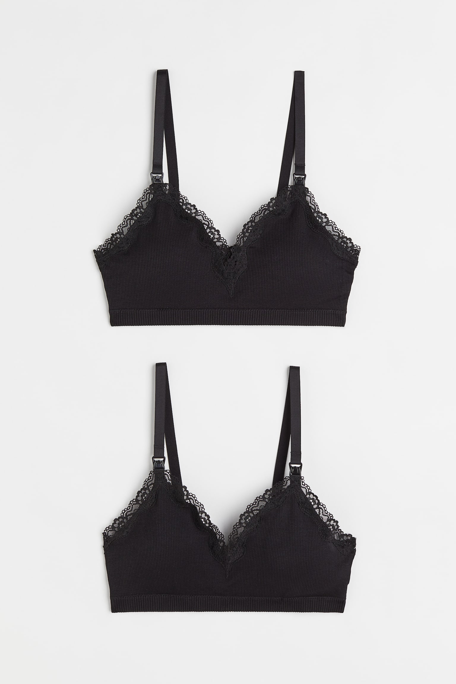 2-pack Soft Jersey Bras - Black - 1