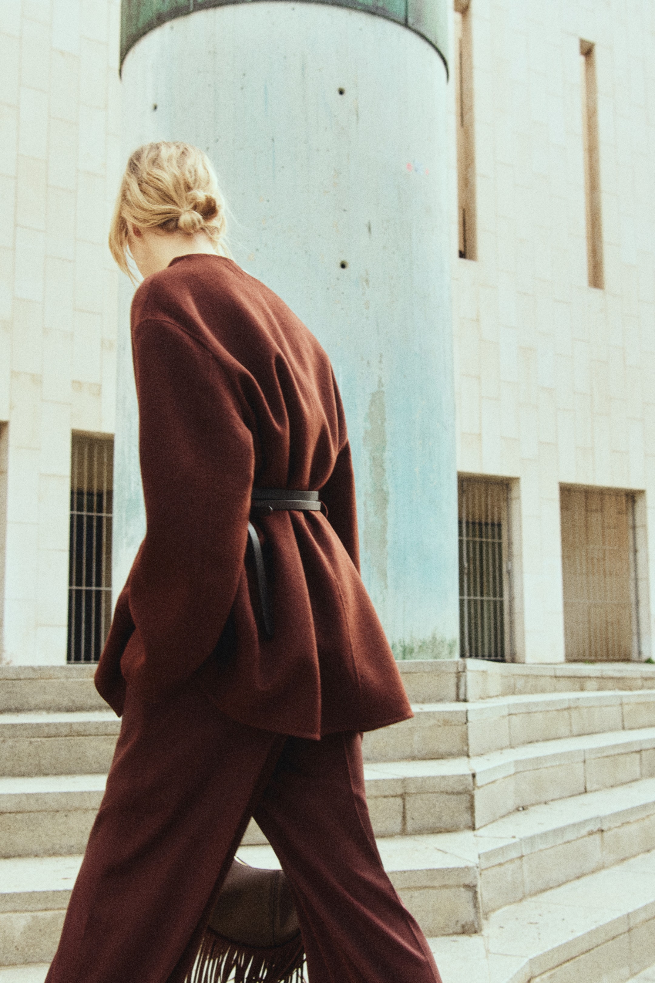Manteau fait main en laine mélangée