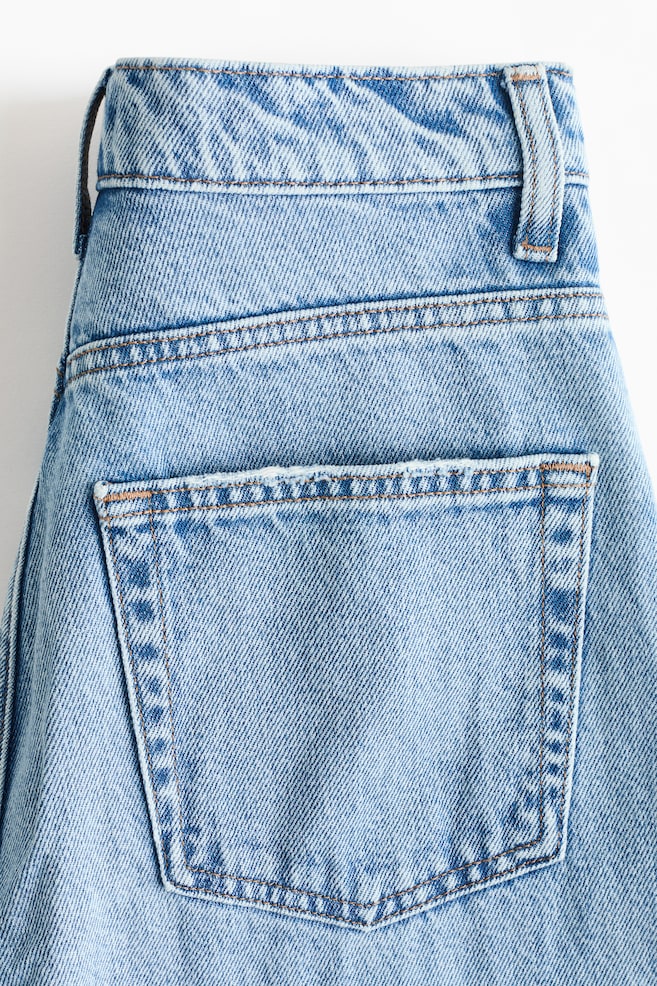 Barrel High Waist Ankle Jeans-Světlý denim blue - 4