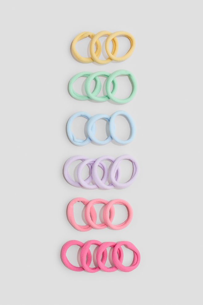 20-pack hair elastics - Pink/Light purple - 1