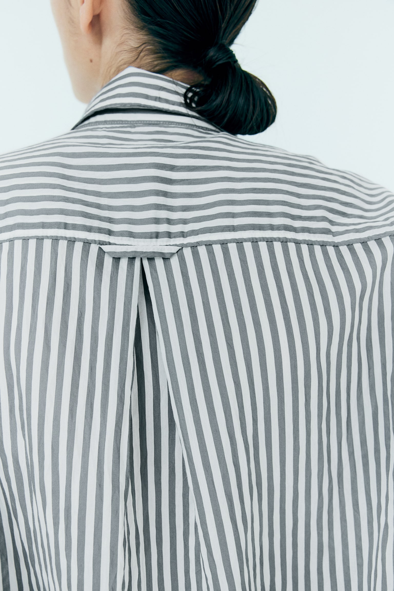 Oversized shirt - Grey/White striped/White - 5